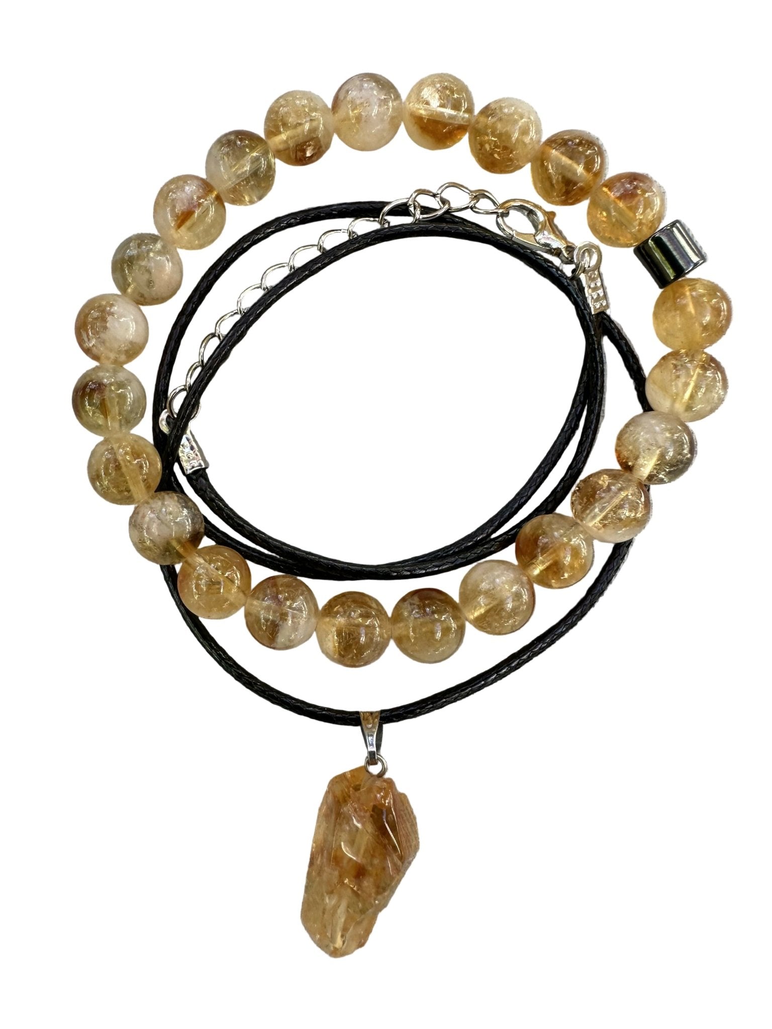 Citrine Natural Stone Bracelet with Matching Necklace - Wear Sierra