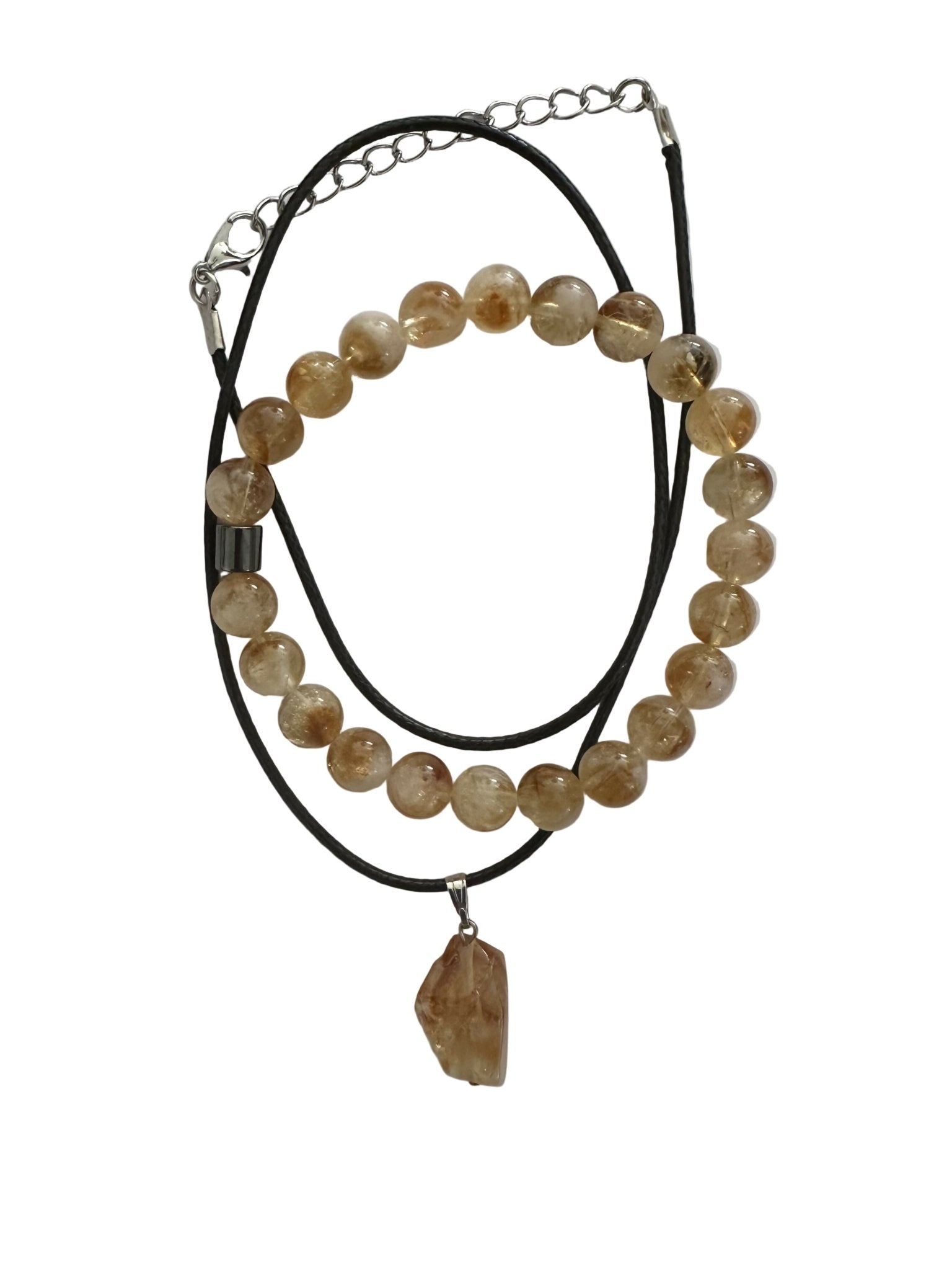 Citrine Natural Stone Bracelet with Matching Necklace - Wear Sierra