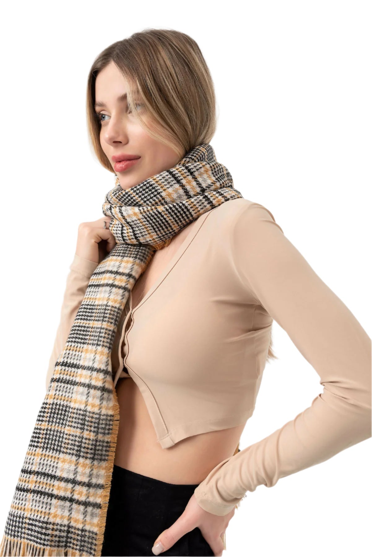 Classic Plaid Winter Scarf Reversable Thick Shawl, Scarf For Men & Women, Warm Scarf for Mom or Dad - Wear Sierra