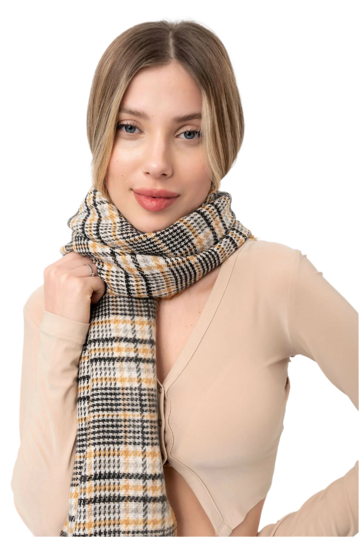 Classic Plaid Winter Scarf Reversable Thick Shawl, Scarf For Men & Women, Warm Scarf for Mom or Dad - Wear Sierra