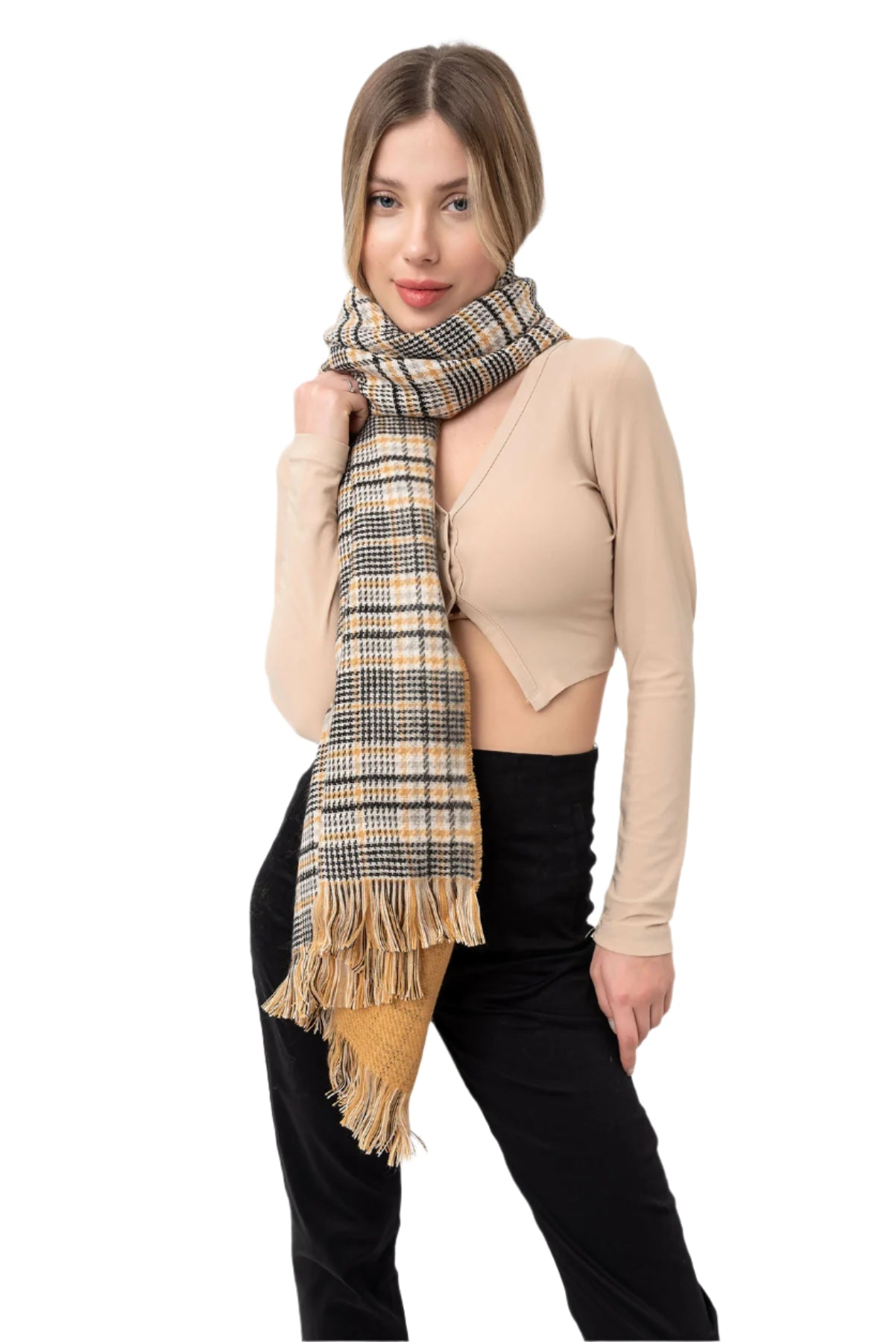 Classic Plaid Winter Scarf Reversable Thick Shawl, Scarf For Men & Women, Warm Scarf for Mom or Dad - Wear Sierra