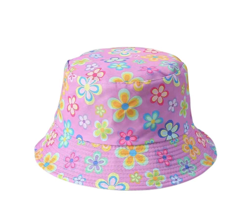 Colorful and Fun Summer Bucket Hats for Women & Teens - Great for the Beach, Hiking, Fishing Pink Daisies - Wear Sierra