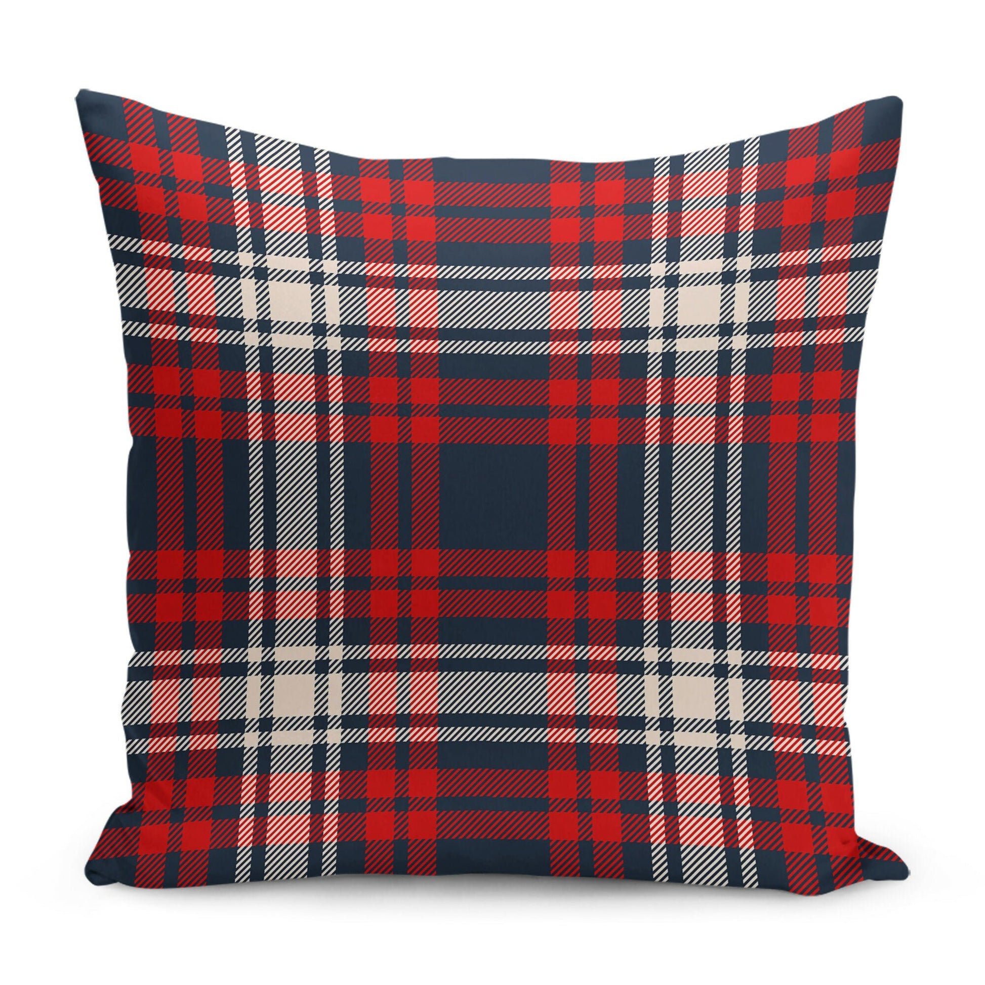 Colorful & Vibrant Home Decor - Pillow Covers Set of 2, Solid + Plaid Design - Wear Sierra