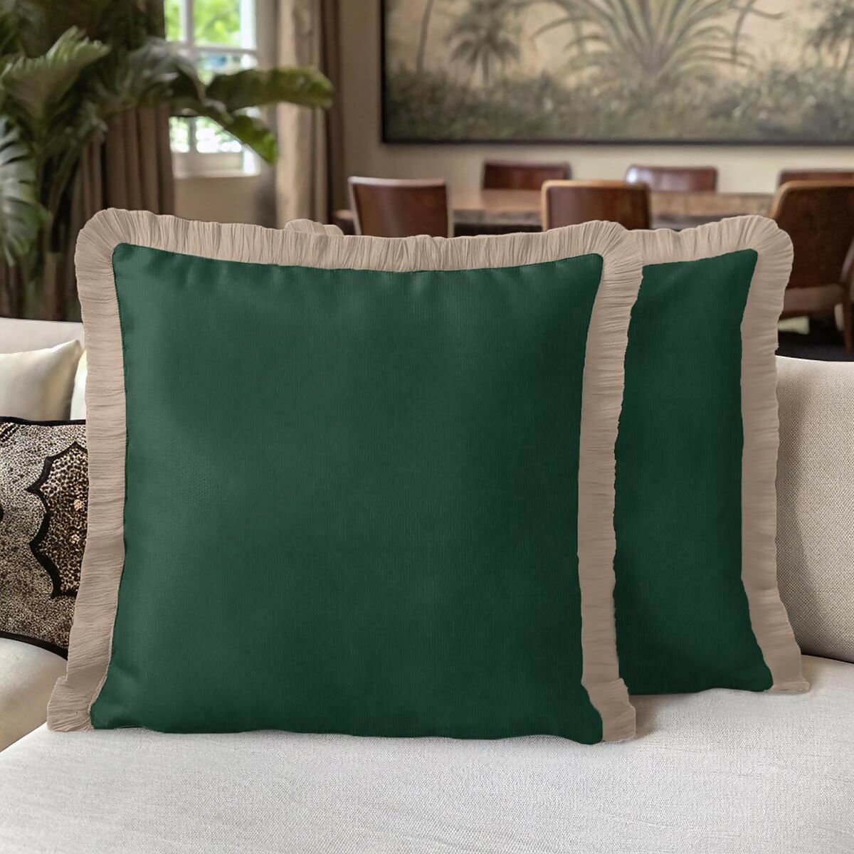 Decorative Bohemian Velvet Fringe Pillow Cover Set of 2, For Sofa, Couch, Bed - Wear Sierra