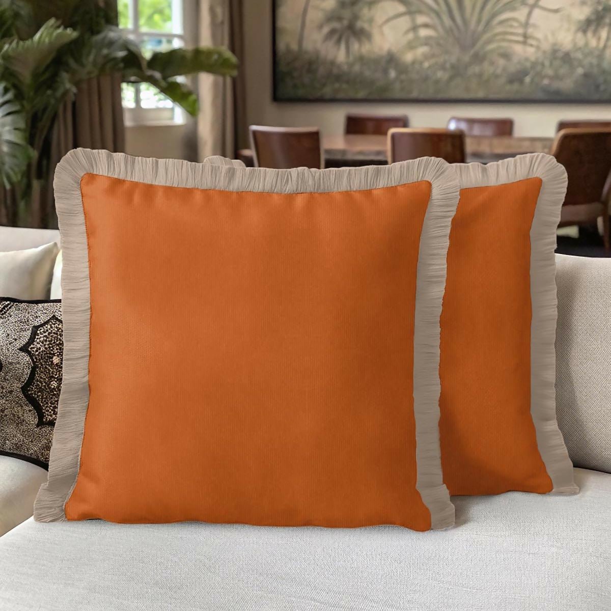 Decorative Bohemian Velvet Fringe Pillow Cover Set of 2, For Sofa, Couch, Bed - Wear Sierra