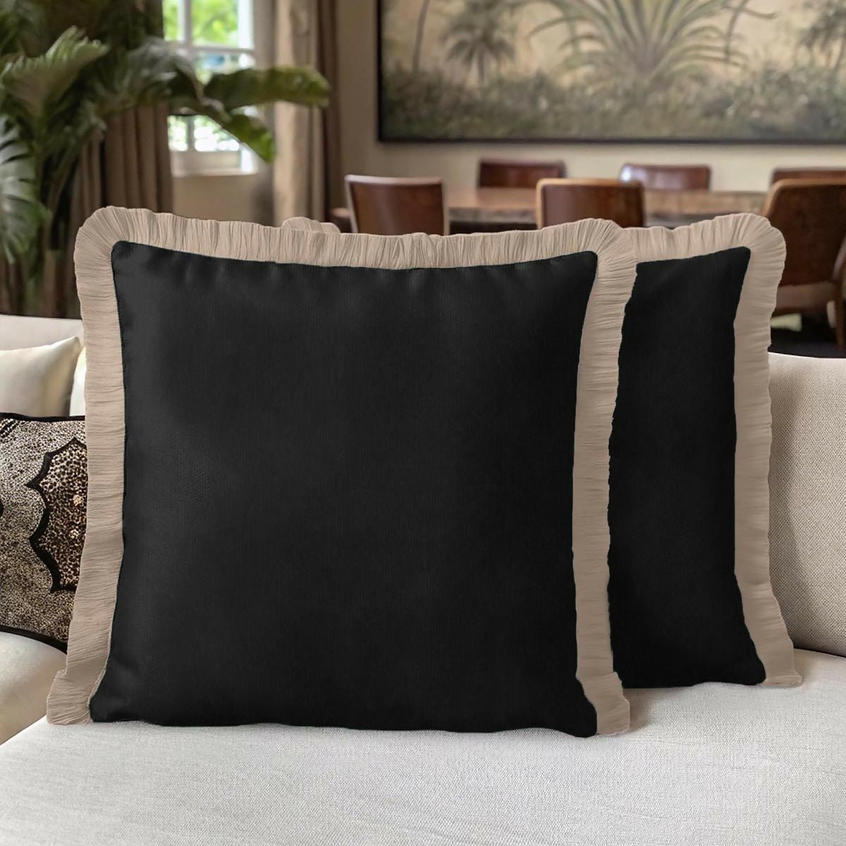 Decorative Bohemian Velvet Fringe Pillow Cover Set of 2, For Sofa, Couch, Bed - Wear Sierra
