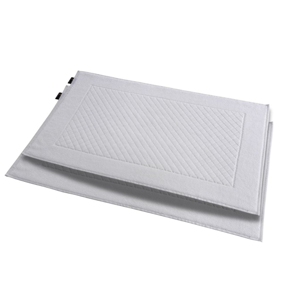 Luxury Hotel Style Ultra Soft Turkish Cotton Bath Mats - 2 Pack Oversized 20" x 30" Bathroom Rug, Diamond Pattern