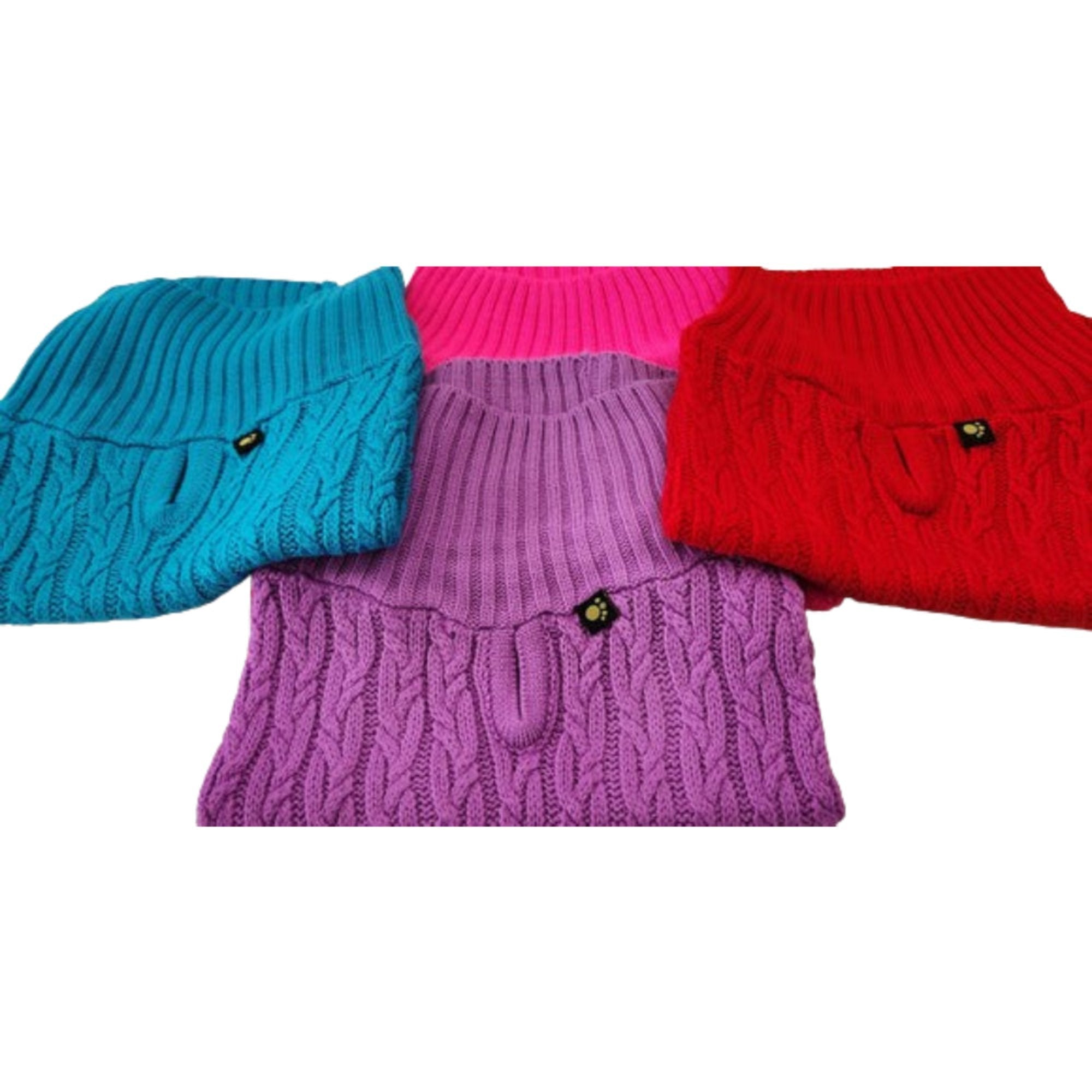 Dog and Cat Colorful Knitted Turtleneck Sweater - Wear Sierra