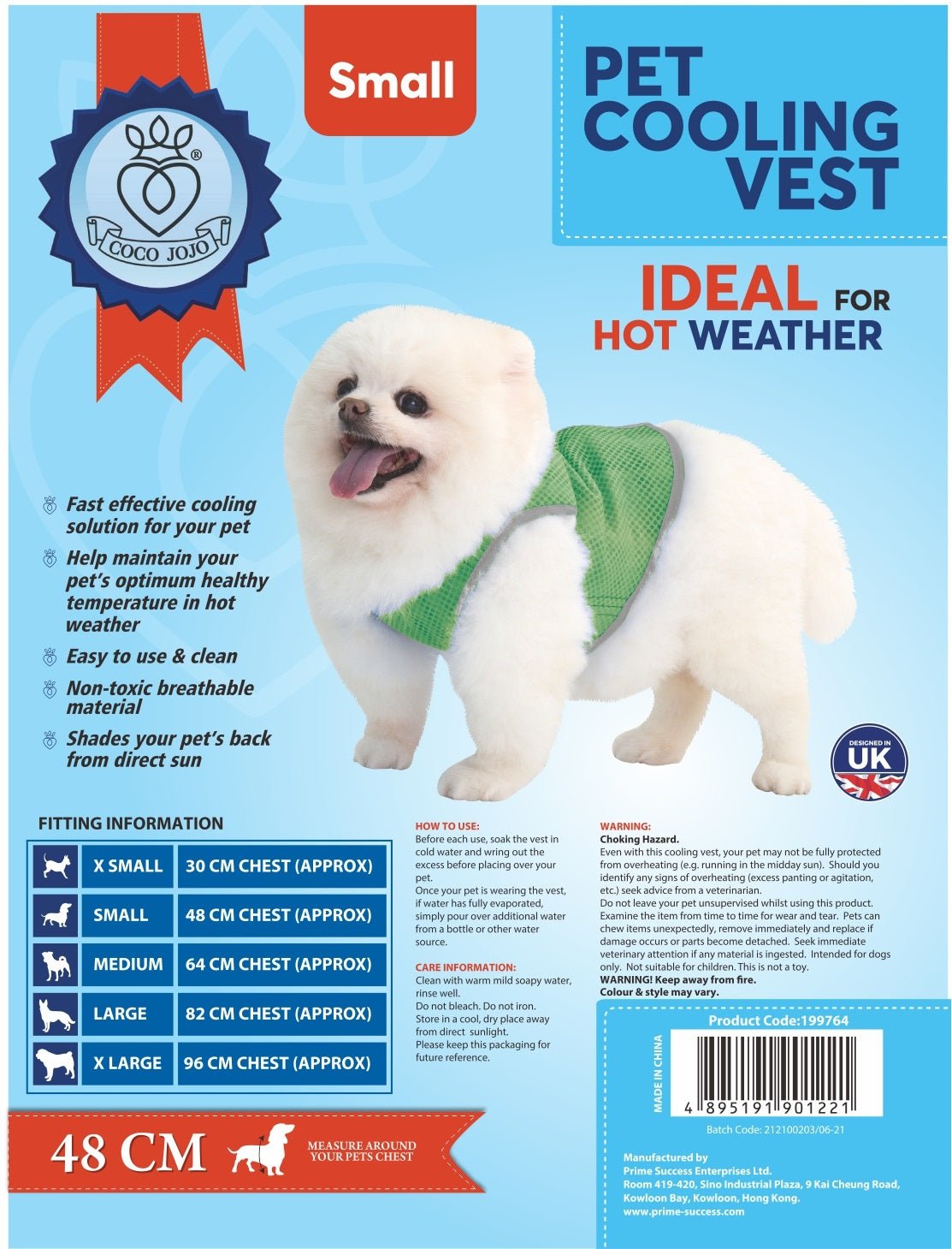 Dog Cooling Vest with Lightweight Breathable Mesh and Reflective Striping for Beach, Hiking, Walking - Wear Sierra