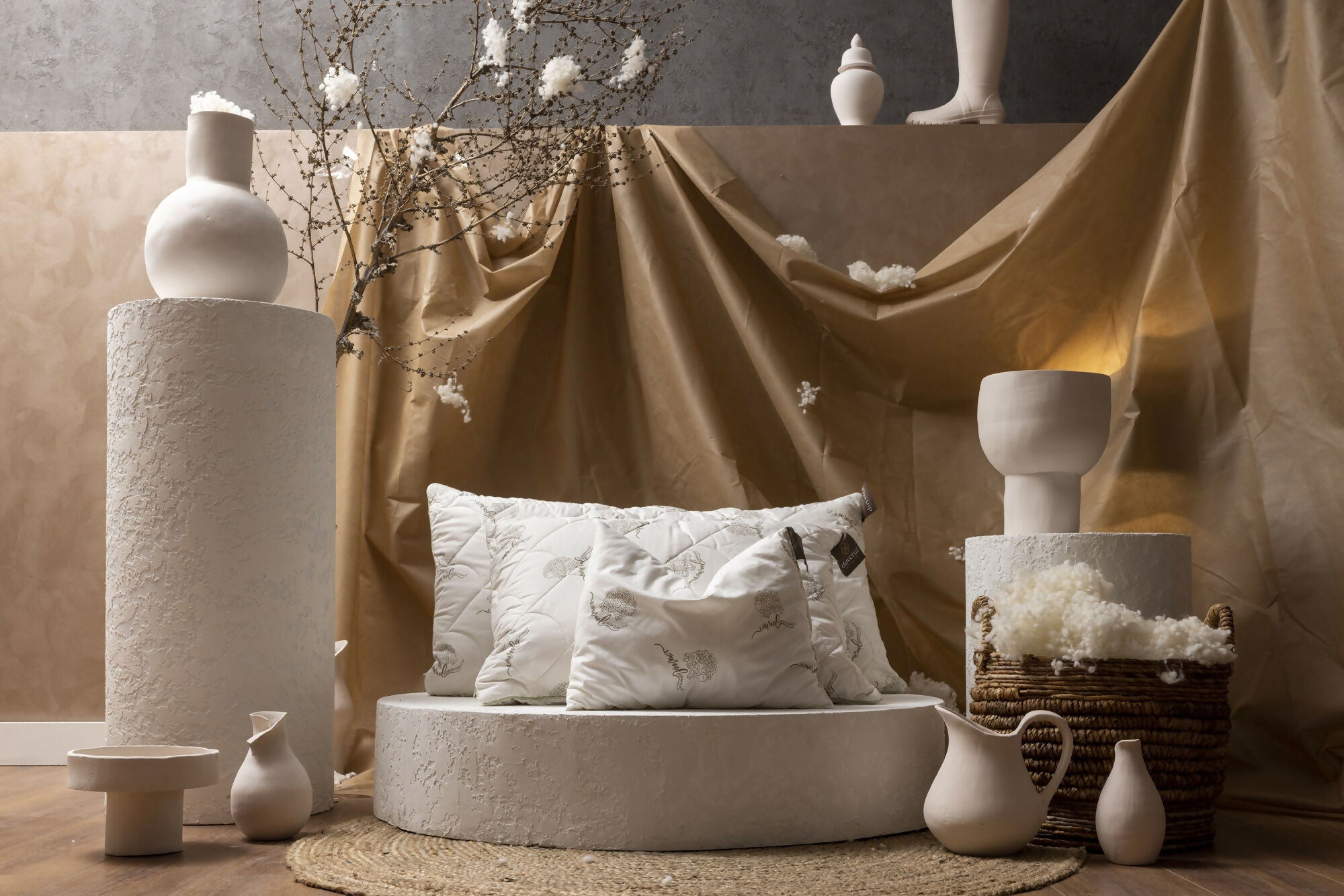 100% New Zealand Wool Filled Pillow Natural Bed Pillow with Protector Cover Standard Size (20