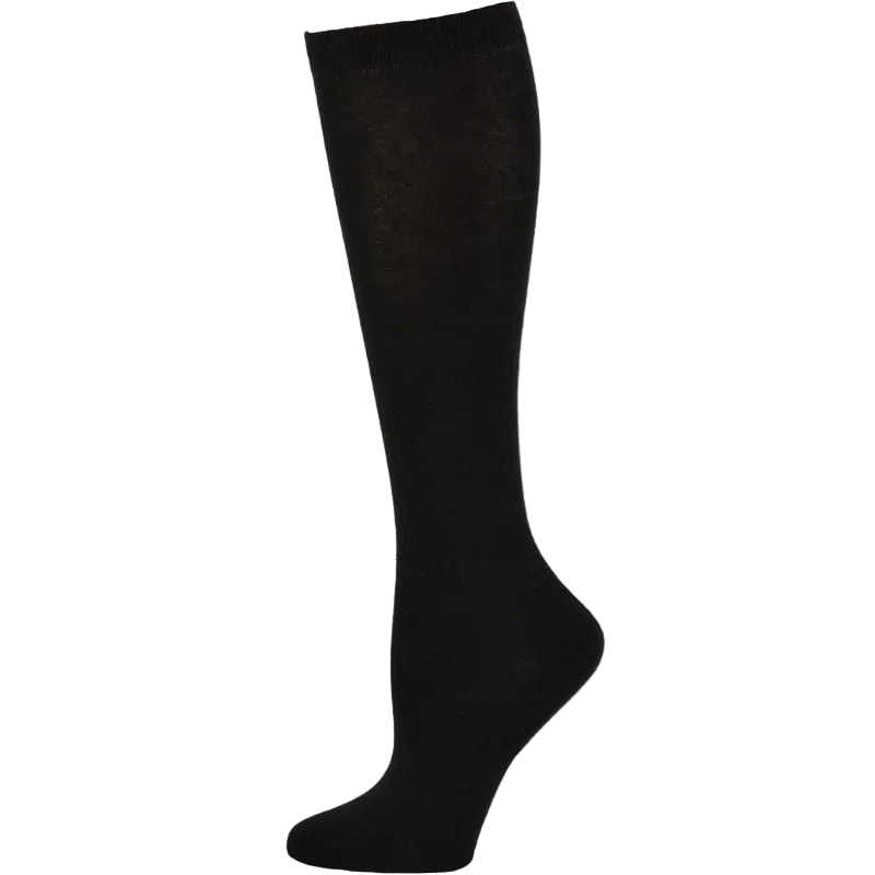 Flat Knit Combed Cotton Socks - School Uniform Knee High Socks in Convenient 3-Pair Packs