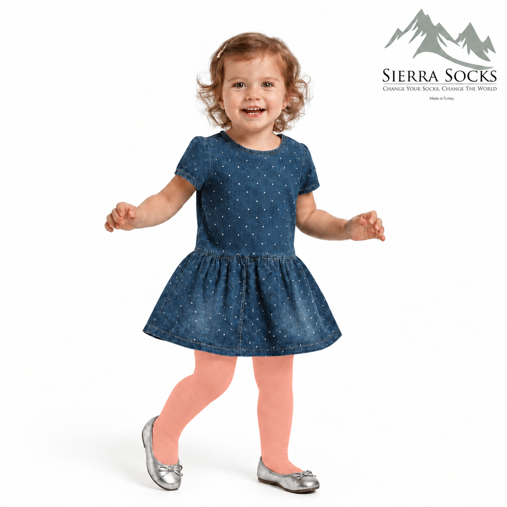 Girls' Flat-Knit School Uniform Tights in Toddler to Teen Sizes