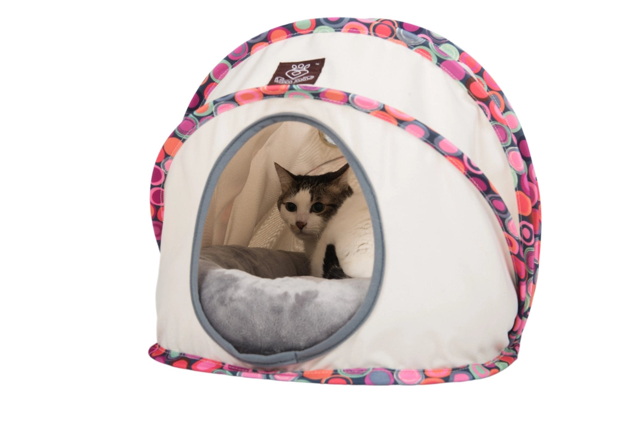 Foldable / Pop Up Cocoon Cave for Dogs, Cats and Companion Animals with Removable Cushion and Convenient Travel Carry Bag, Dog and Cat House with Bed - Wear Sierra