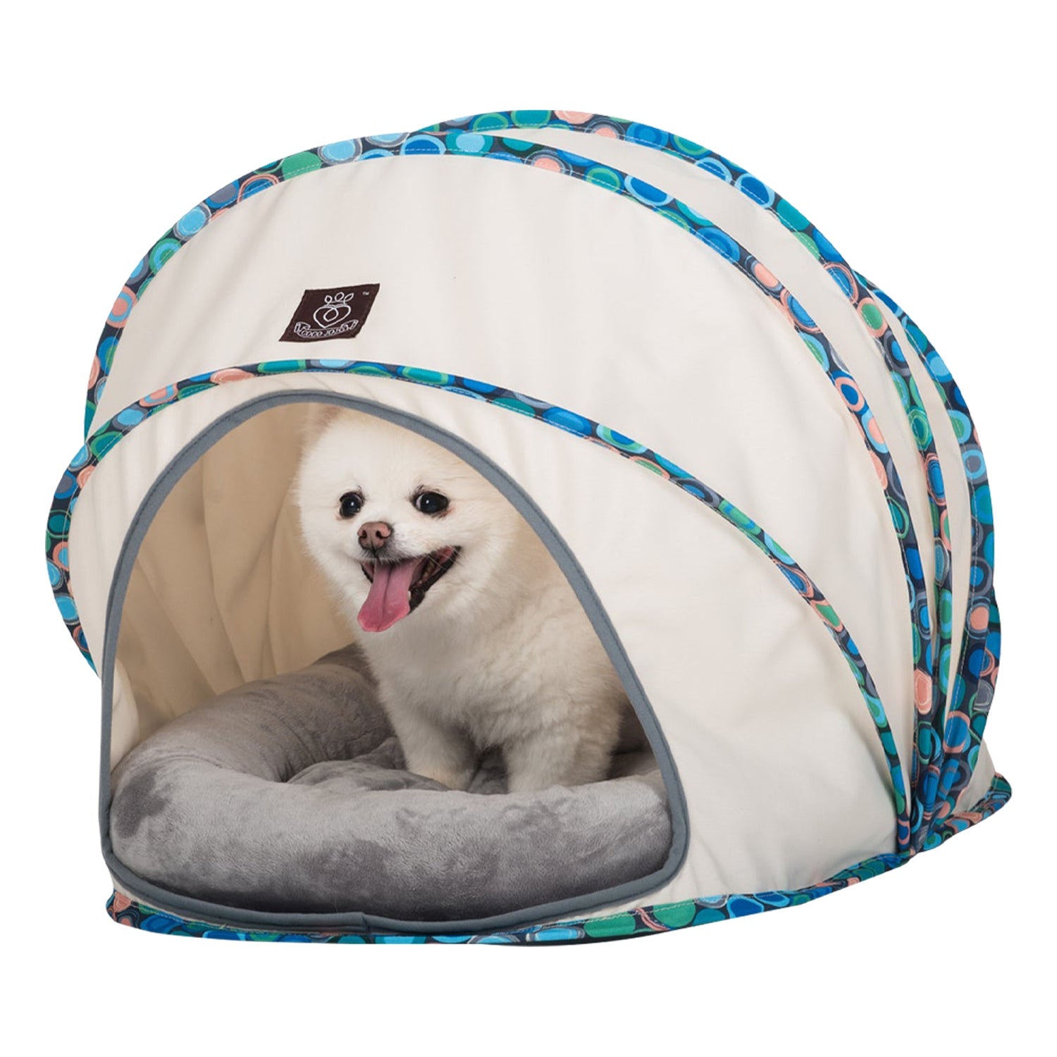 Foldable / Pop Up Cocoon Cave for Dogs, Cats and Companion Animals with Removable Cushion and Convenient Travel Carry Bag, Dog and Cat House with Bed - Wear Sierra