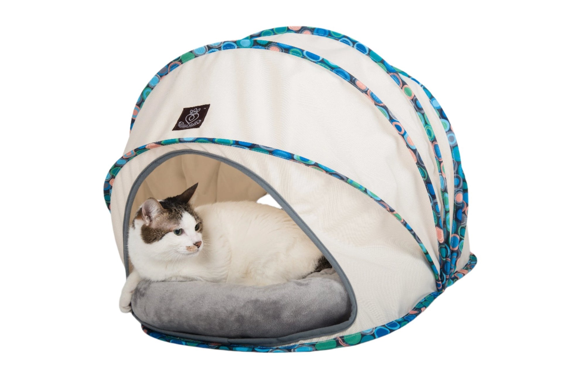 Foldable / Pop Up Cocoon Cave for Dogs, Cats and Companion Animals with Removable Cushion and Convenient Travel Carry Bag, Dog and Cat House with Bed - Wear Sierra