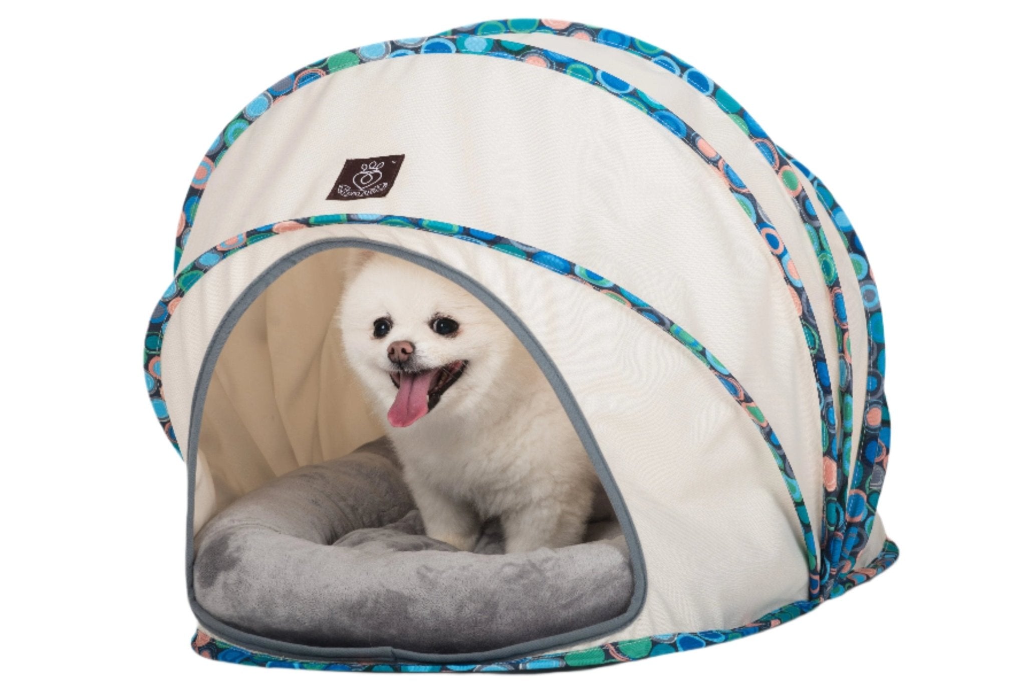 Foldable / Pop Up Cocoon Cave for Dogs, Cats and Companion Animals with Removable Cushion and Convenient Travel Carry Bag, Dog and Cat House with Bed - Wear Sierra
