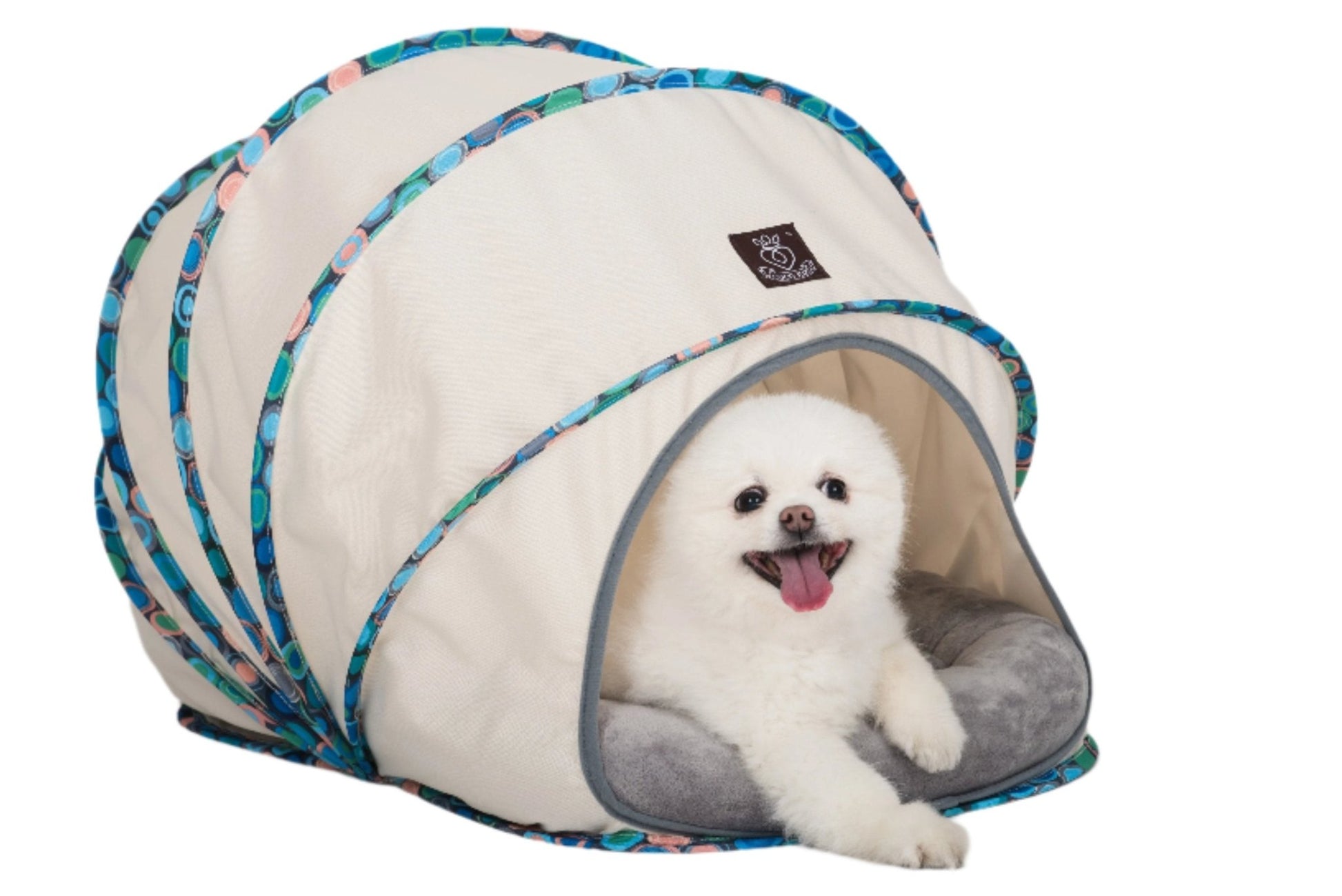 Foldable / Pop Up Cocoon Cave for Dogs, Cats and Companion Animals with Removable Cushion and Convenient Travel Carry Bag, Dog and Cat House with Bed - Wear Sierra