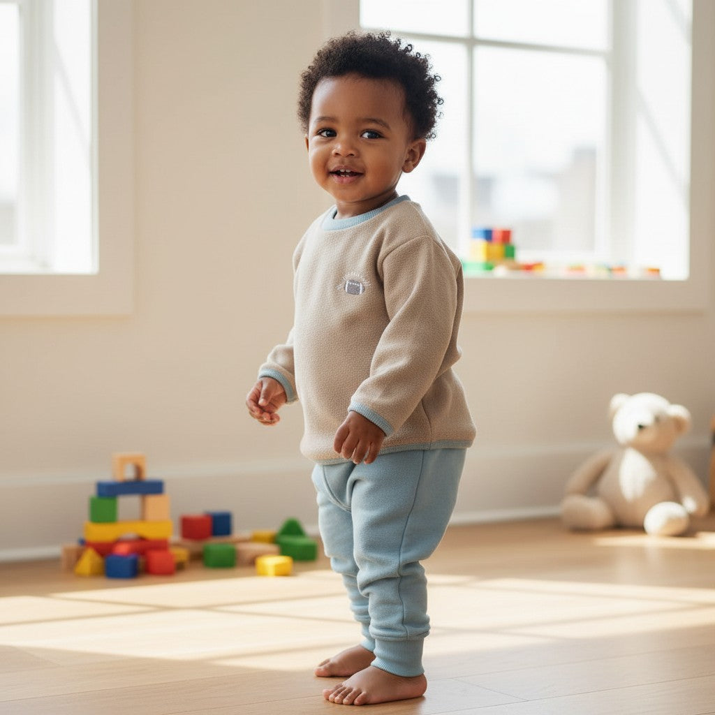 Infant & Toddler Sweatshirt and Sweatpants Football Themed Set for Little Boys & Girls 2 Piece Outfit