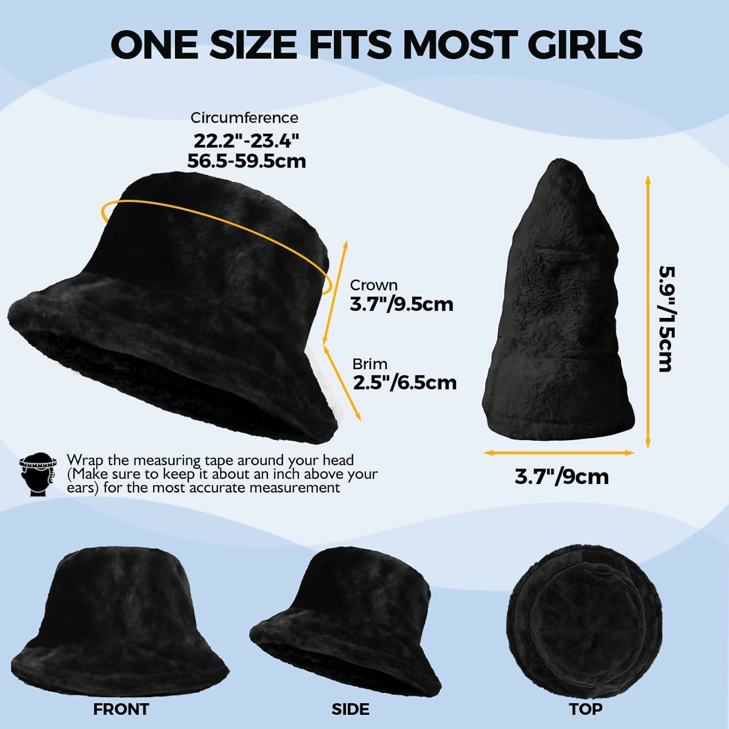 Fuzzy, Plush Bucket Hat for Youth and Teens - Great for Fall & Winter - Wear Sierra