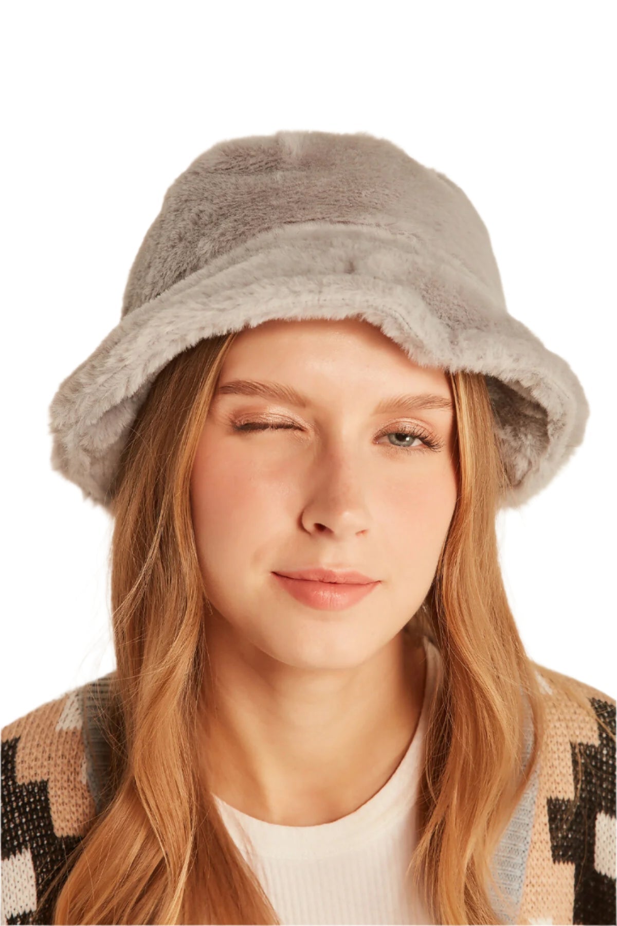 Fuzzy, Plush Bucket Hat for Youth and Teens - Great for Fall & Winter - Wear Sierra