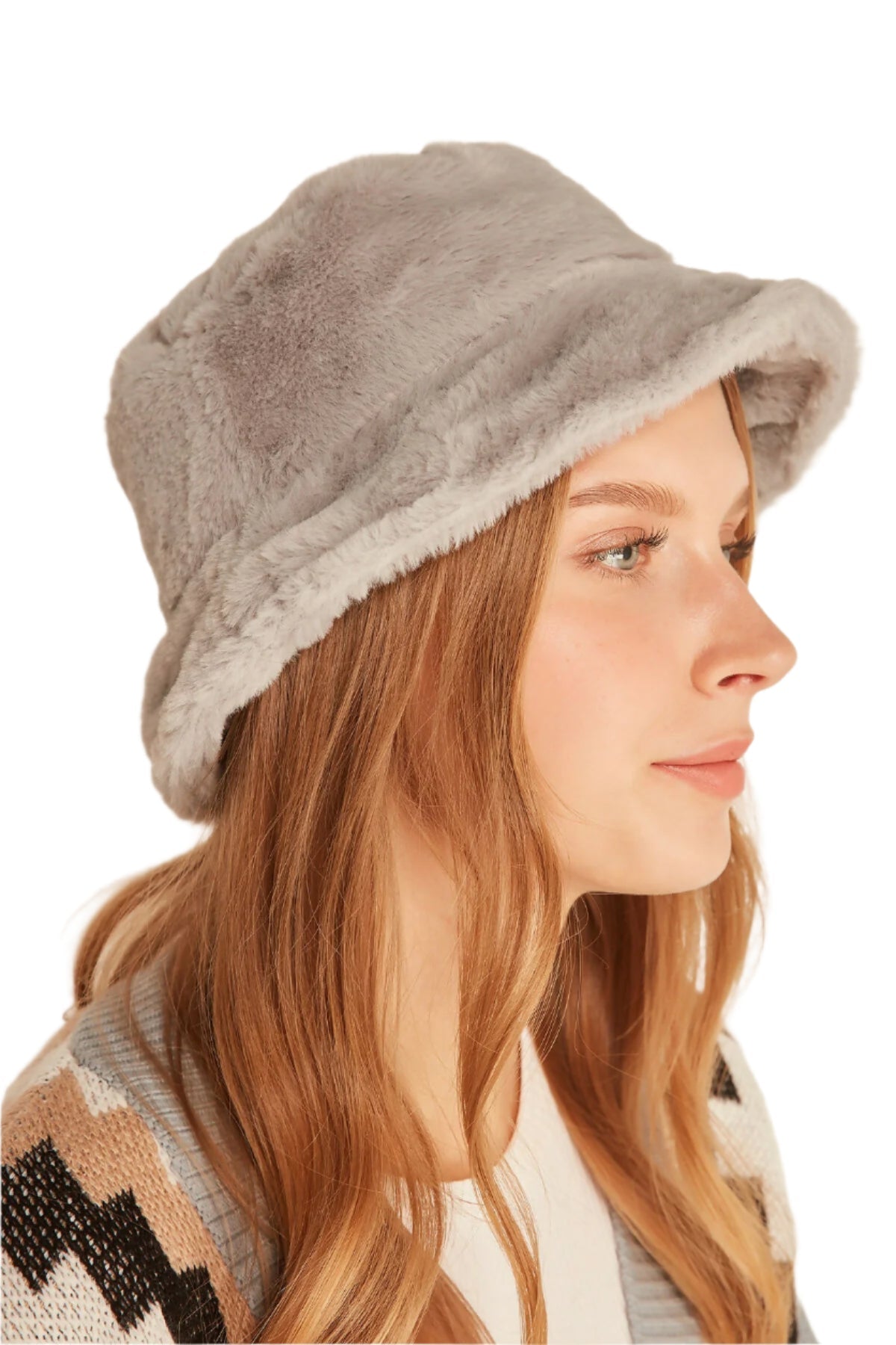 Fuzzy, Plush Bucket Hat for Youth and Teens - Great for Fall & Winter - Wear Sierra