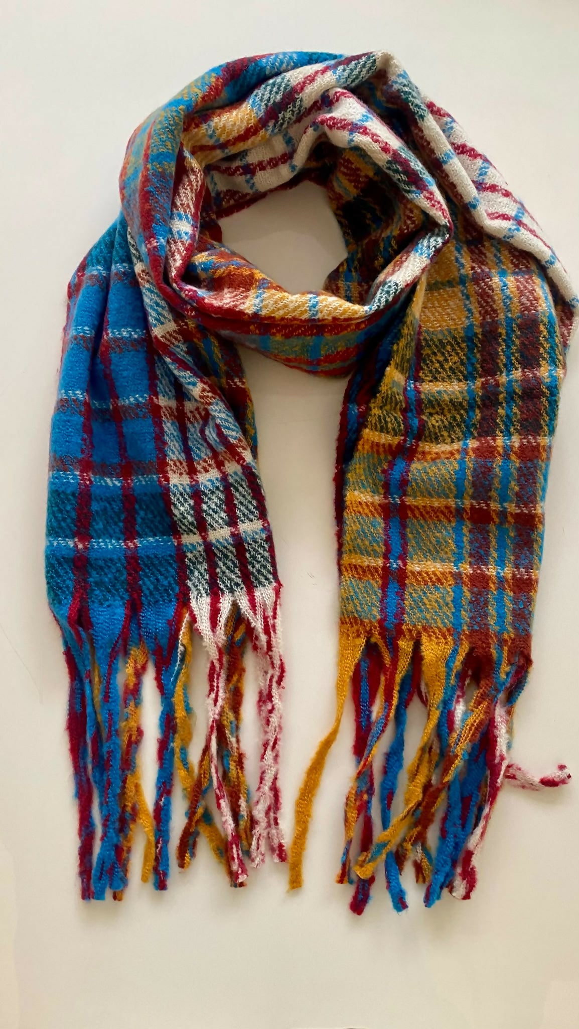 Women's Blue Paisley Patterned Scarf - Soft Lightweight Wrap Shawl for Winter