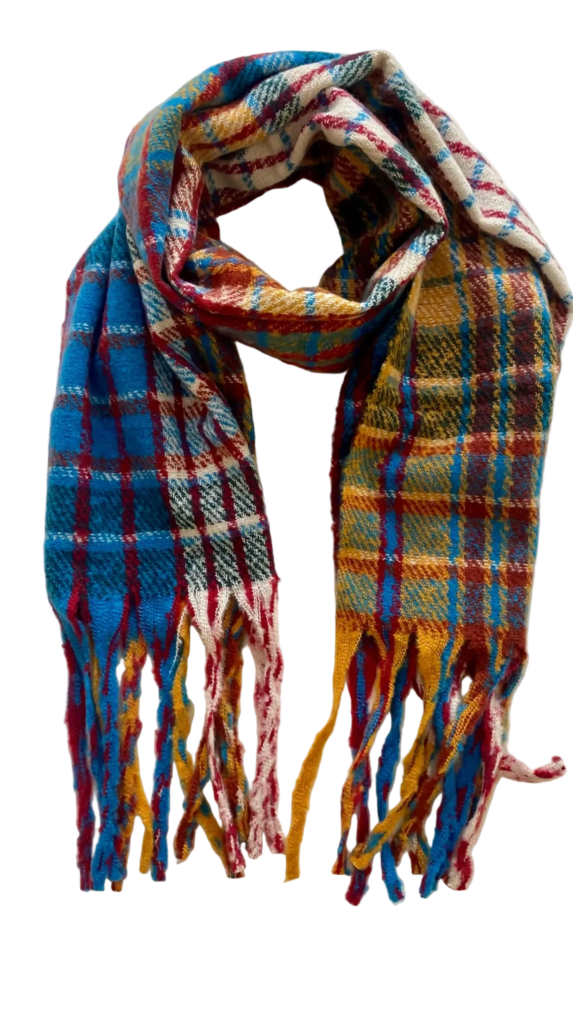 Women's Blue Paisley Patterned Scarf - Soft Lightweight Wrap Shawl for Winter