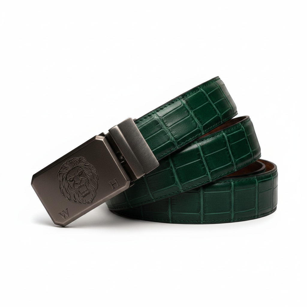 100% Genuine Alligator Exotic Skin Cut-To-Length 50" Leather Strap For Men