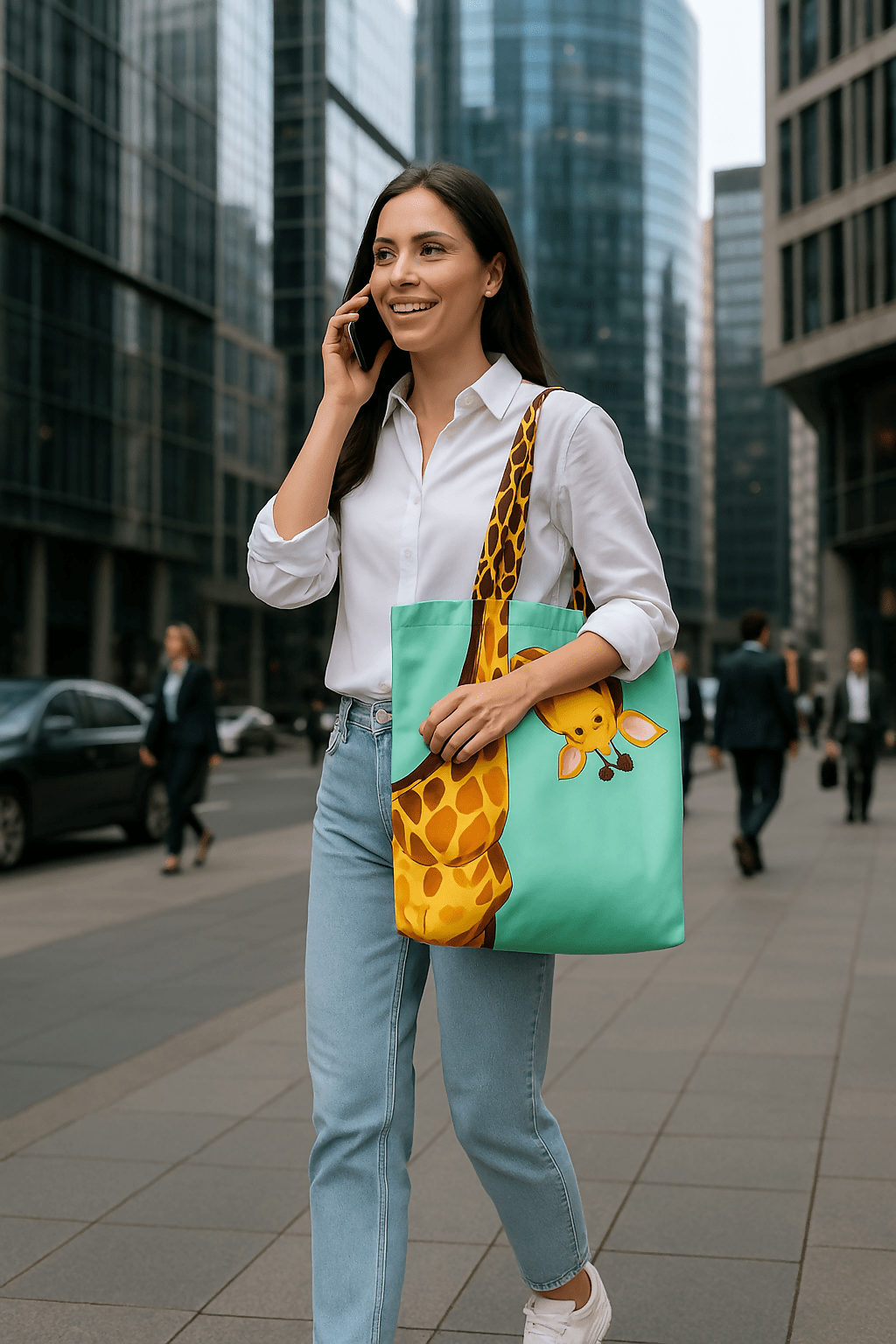 Giraffe Patterned Tote Bag - Great for a Day at the Lake, Pool or Beach - Wear Sierra