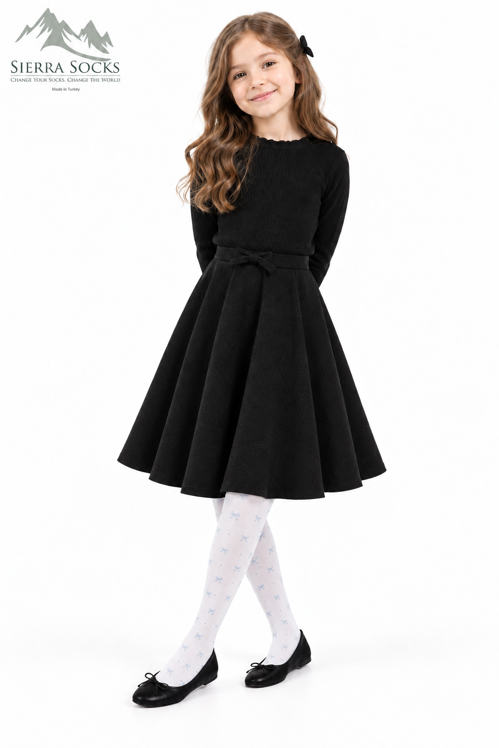 Girls’ Sheer Bow Tights – Soft Nylon Dress & School Uniform Tights