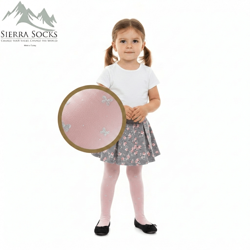 Girl's Bow Patterned Tights - Infant to Teen Sizes - Wear Sierra