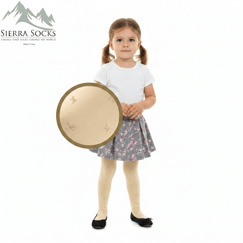 Girl's Bow Patterned Tights - Infant to Teen Sizes - Wear Sierra
