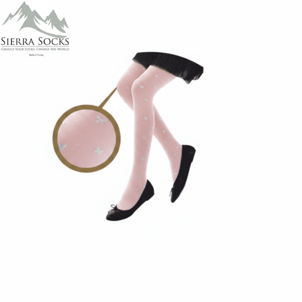 Girl's Bow Patterned Tights - Infant to Teen Sizes - Wear Sierra
