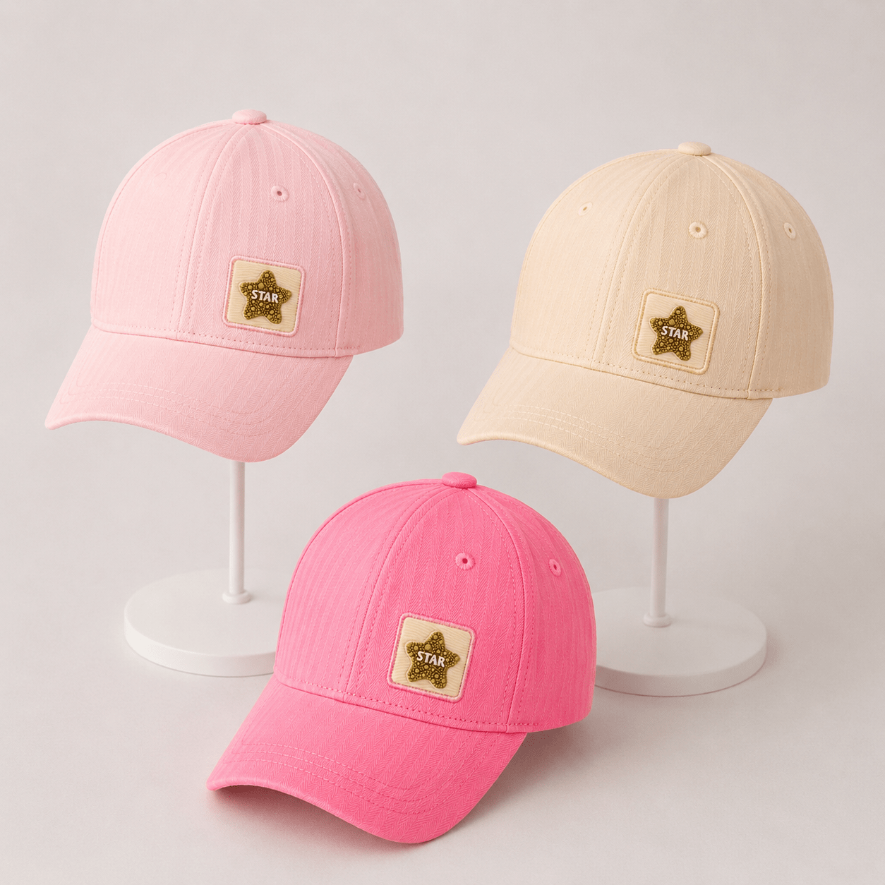 Girls Star Front Patch Cap for Summer, Fits Ages 5 Years to 8 Years - Wear Sierra