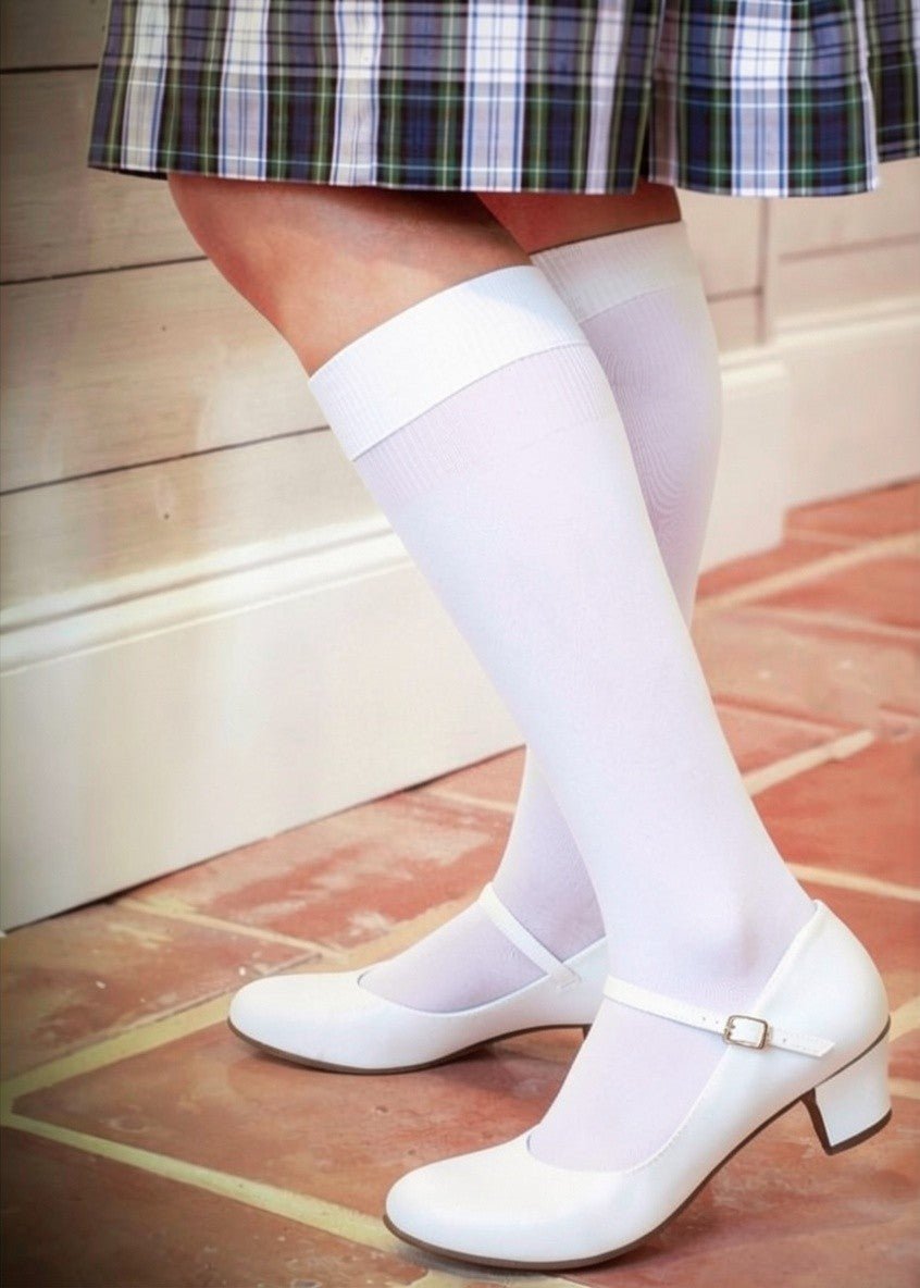 Girl's Uniform Knee High Socks & Women's Flat Knit Opaque Knee High Socks 3-Pair Packs - Wear Sierra