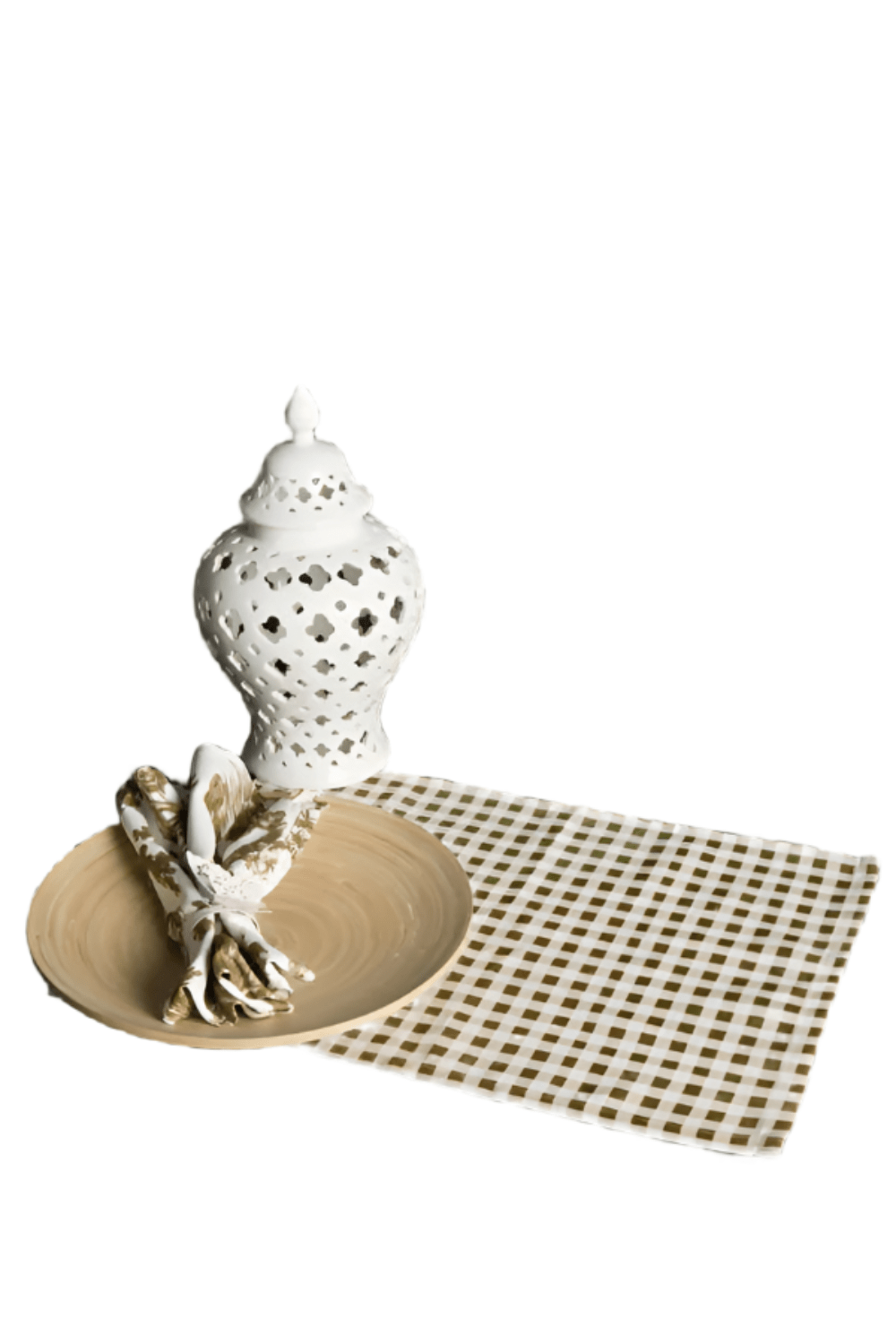 Green Checkered Retro-Printed Placemat Set of 2 - Vintage Inspired Decor - Wear Sierra
