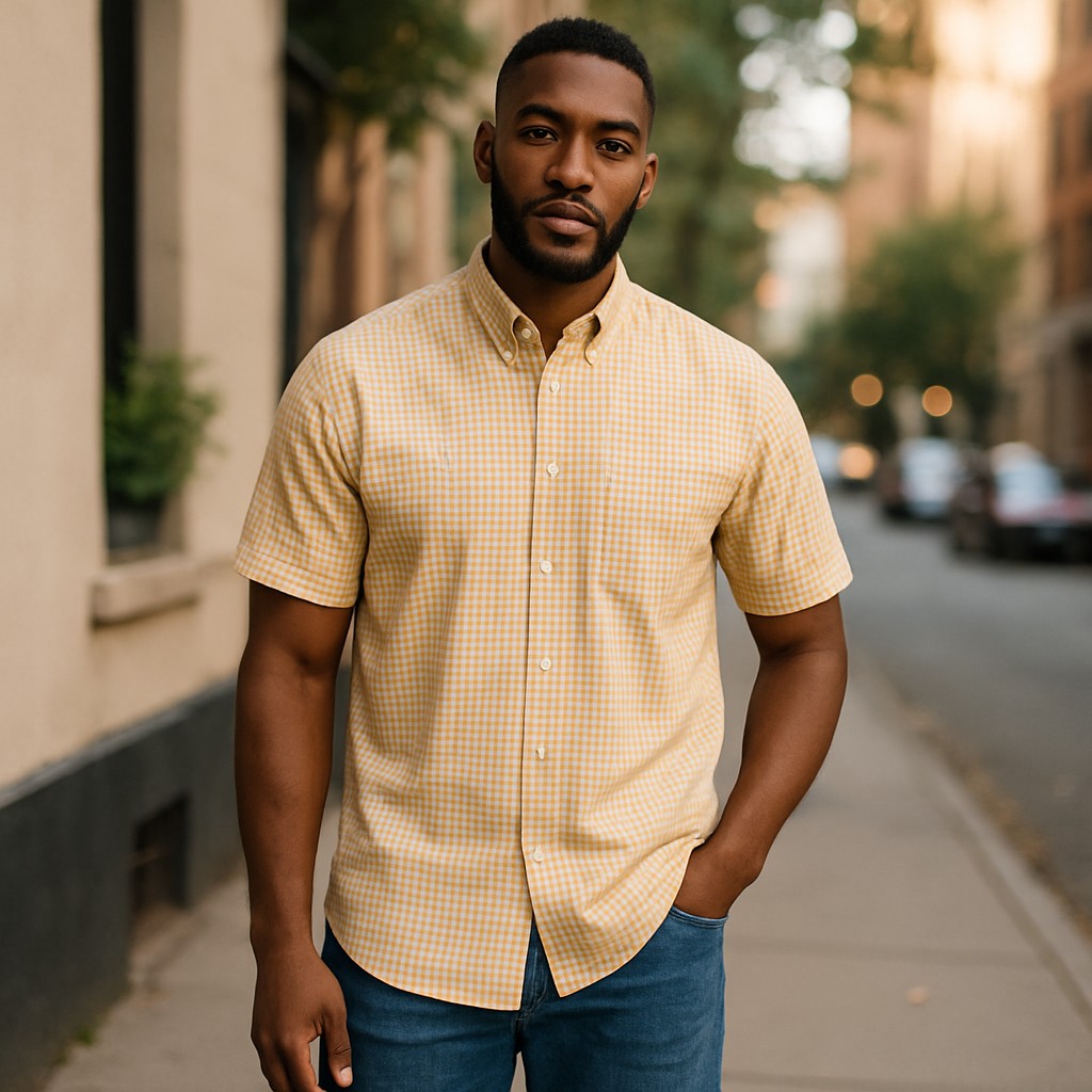 Wear Sierra Top Shelf Men's Cotton Button Down Short Sleeve Shirts Green Plaid