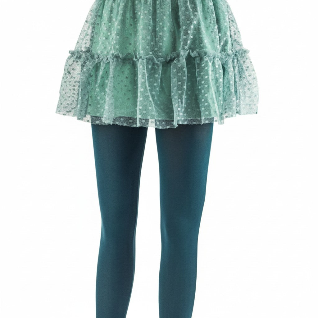 Nylon Tights for Girls in Green - Perfect for School Uniforms, Dance in 1 Pair Packs