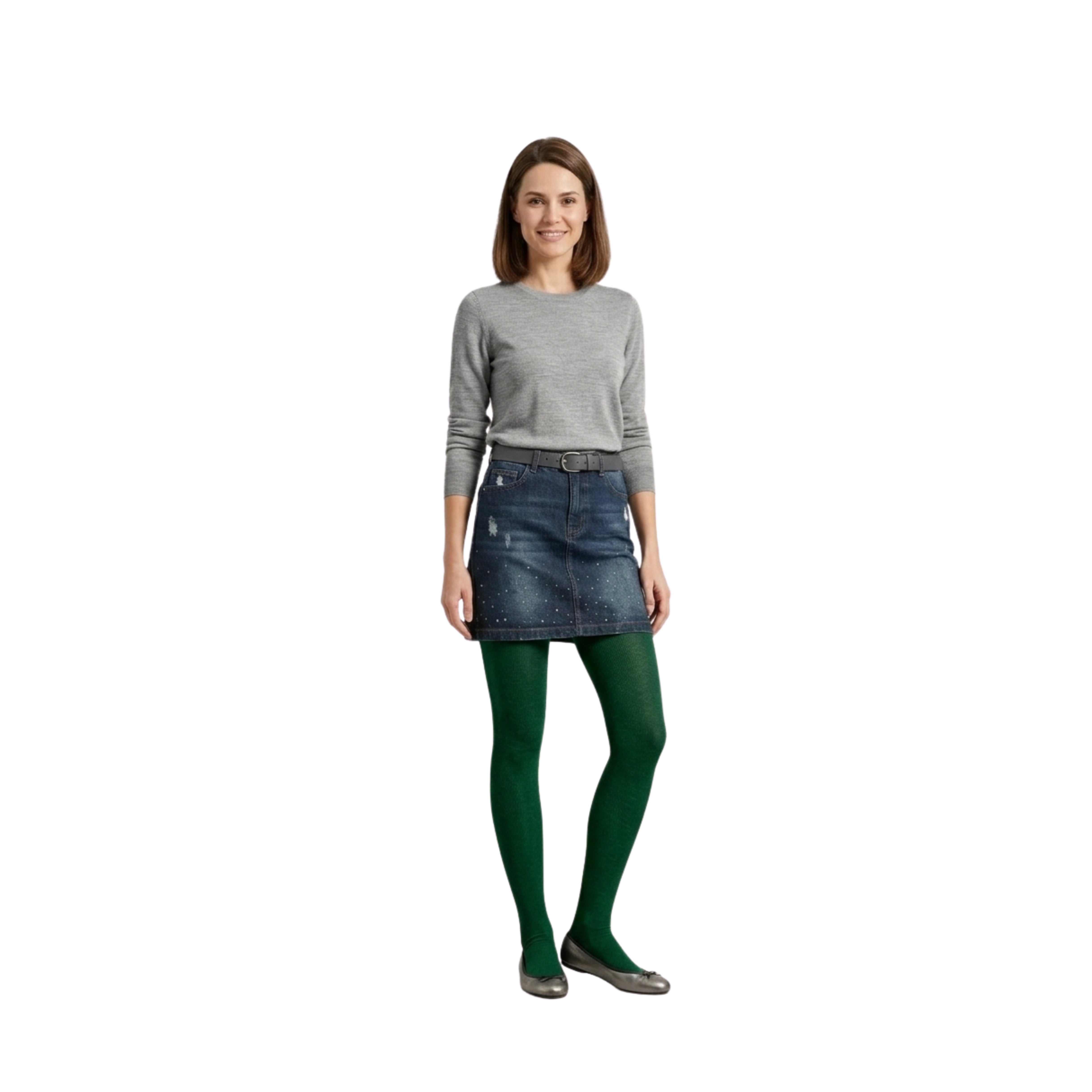Flat-Knit Tights for Girls for School Uniforms, Daily Wear Legwear