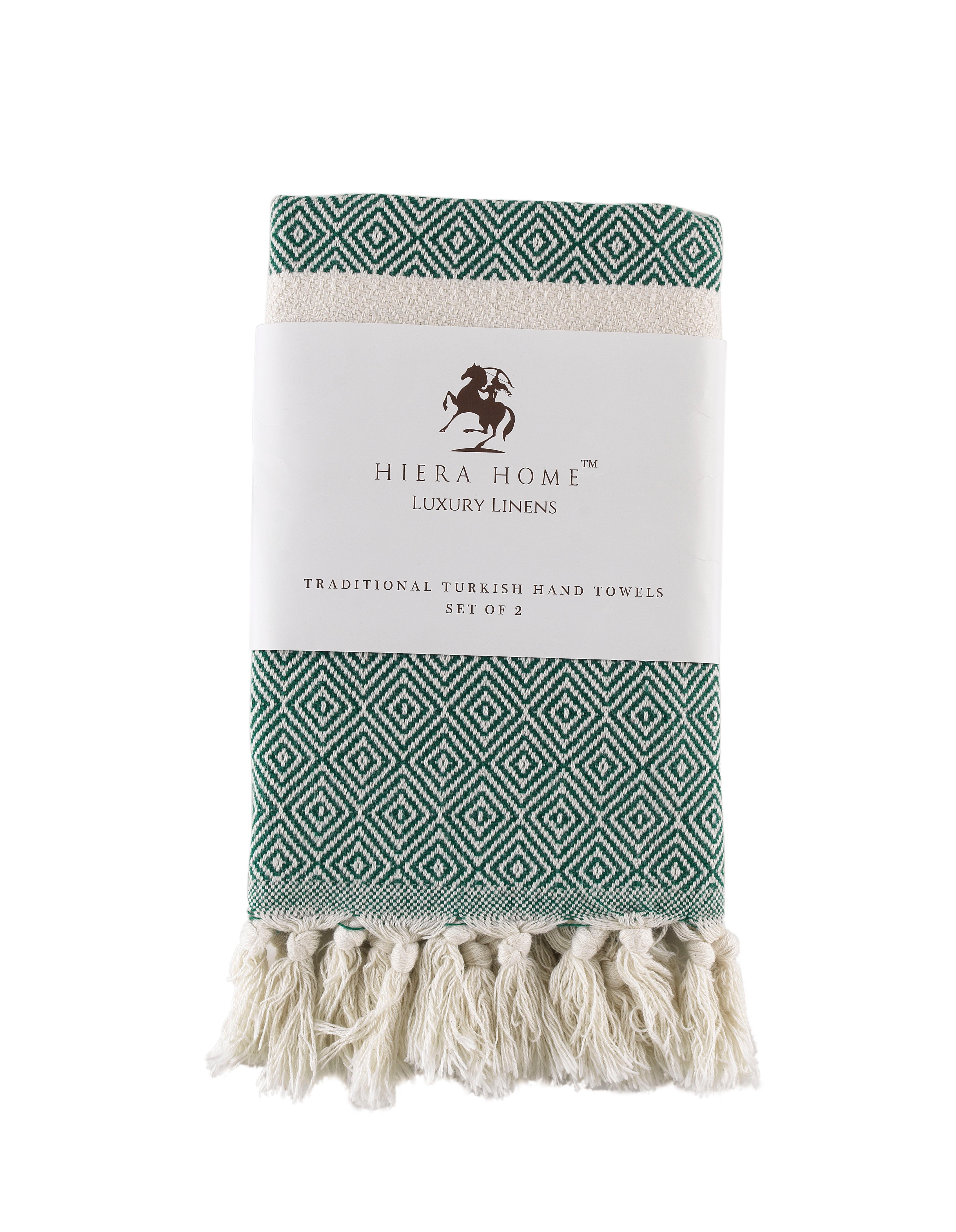 Turkish Hand Towels Set of 2 Decorative Towels for Bathroom and Kitchen - Soft, Absorbent and Quick Dry Farmhouse Towels for Hands, Hair and Face