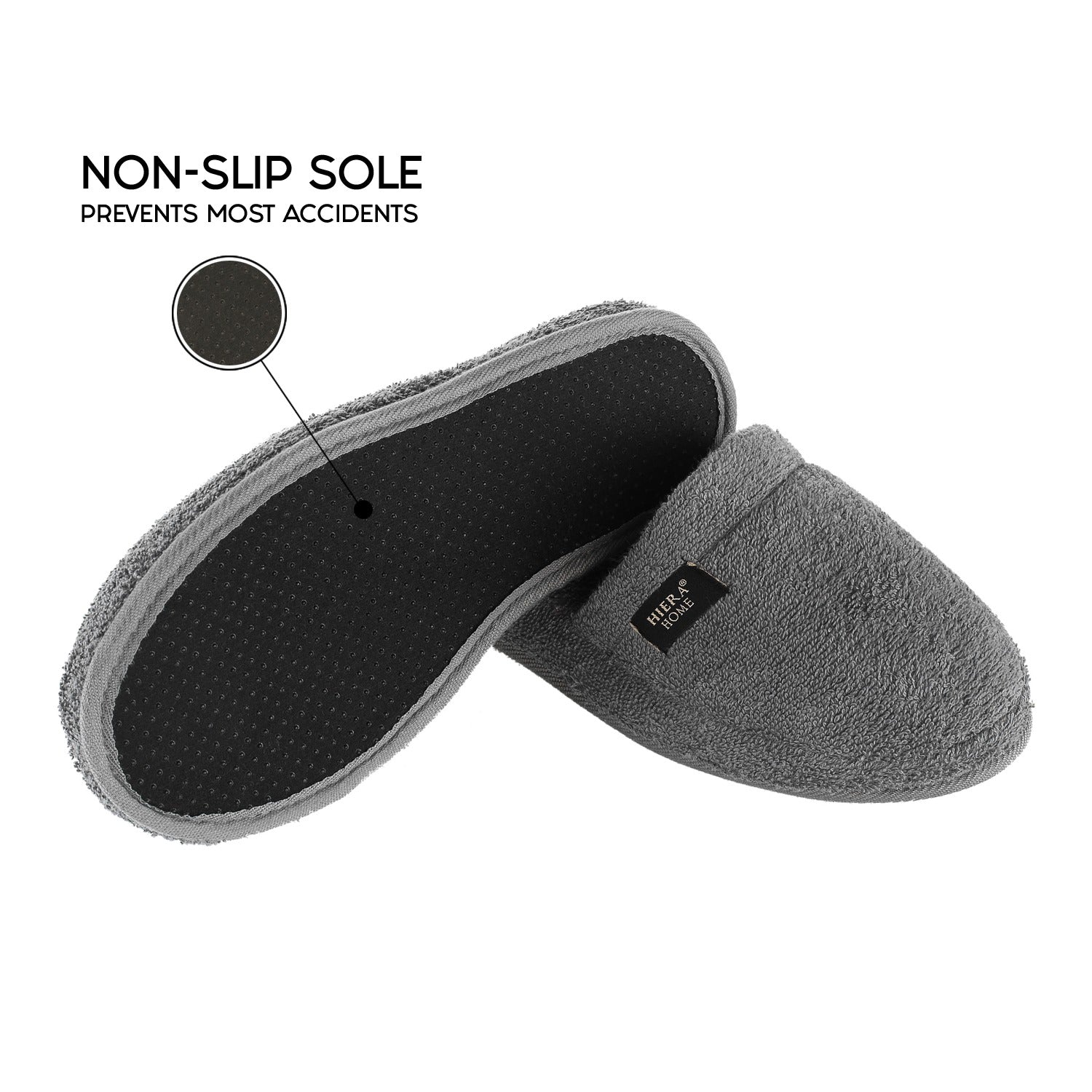 Luxury Non-Slip House Slippers in Turkish Cotton, Hotel Style Ultra Soft, Spa-Level Closed Toe Bath Slippers for Men & Women