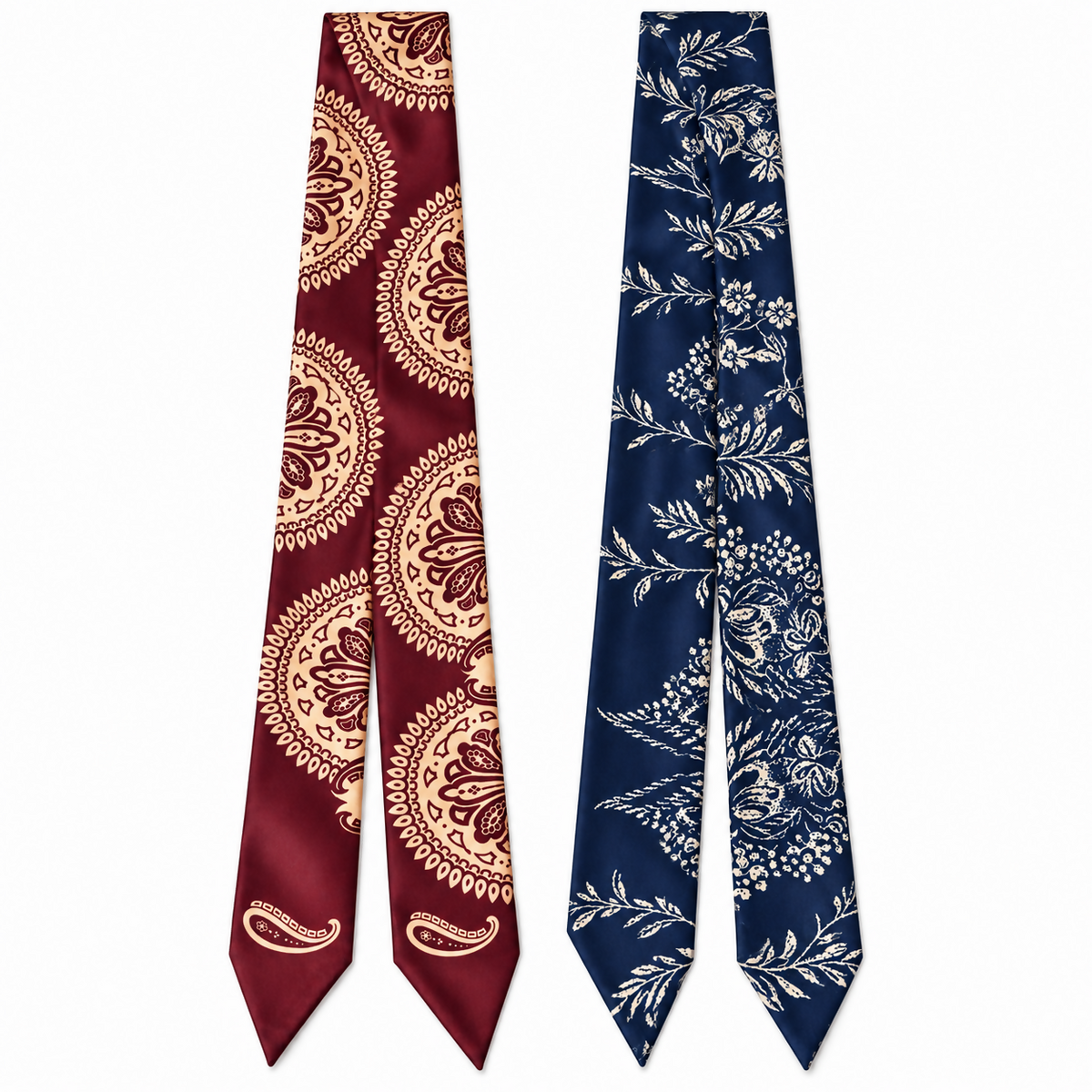 Women’s Lightweight Paisley Scarf Set, 2-Pack, Navy & Burgundy