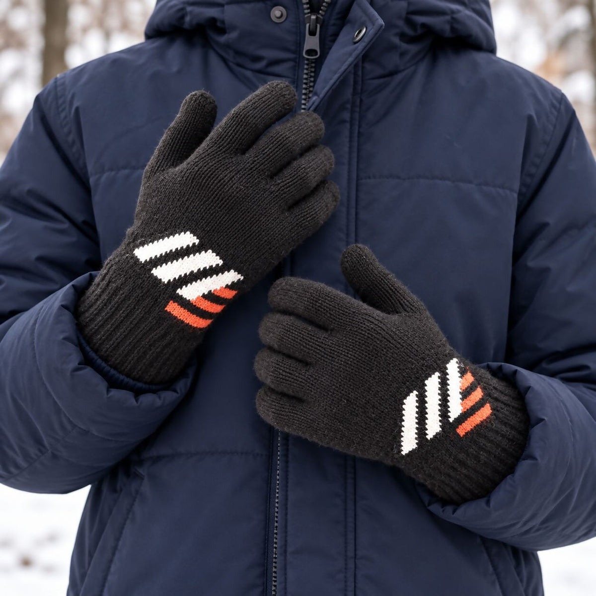 Youth Knit Mittens - Warm Winter Cold Weather Hand Warmers Ages 9-15
