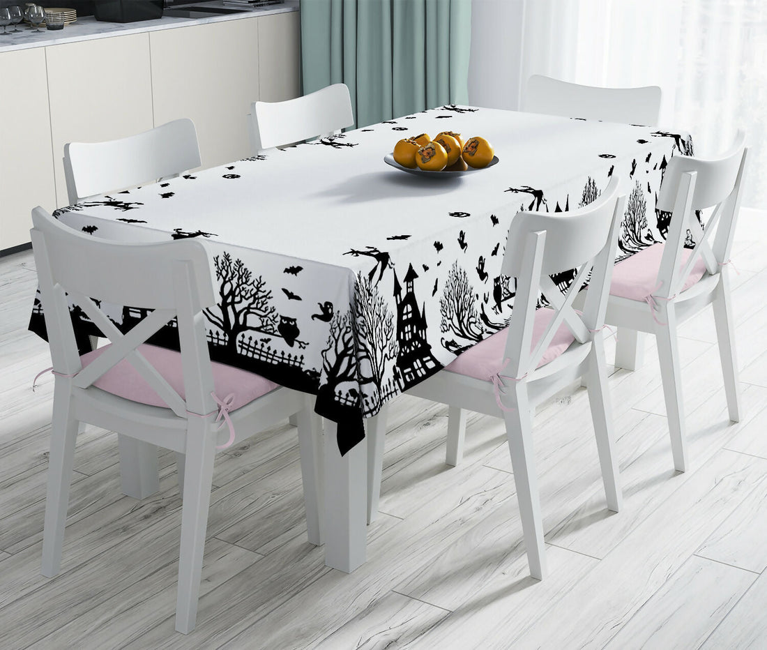 Halloween Tablecloth – Stain Resistant Fabric, Wrinkle-Free Table Cover for Dining Room or Kitchen Decor - Wear Sierra