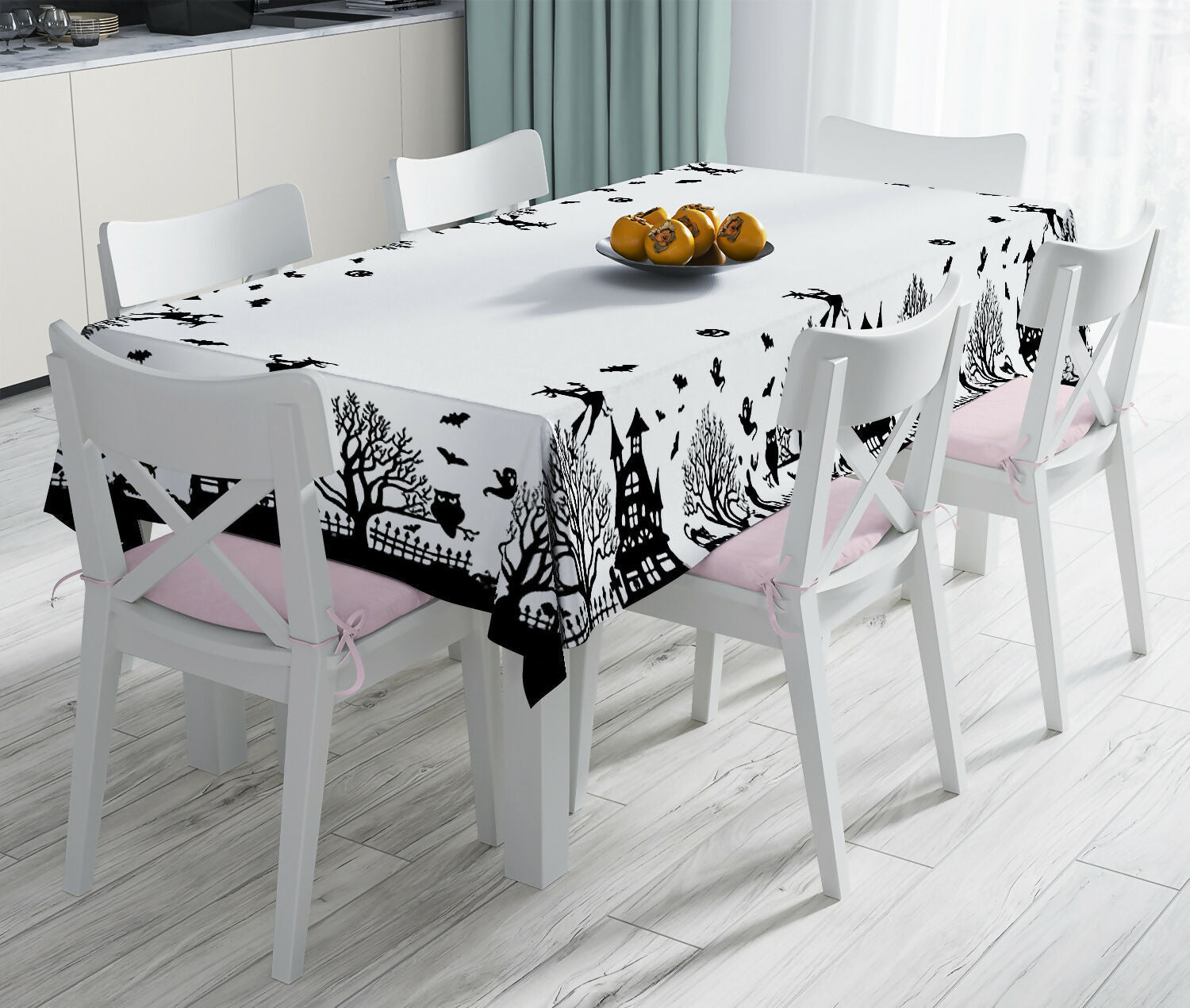 Halloween Tablecloth – Stain Resistant Fabric, Wrinkle-Free Table Cover for Dining Room or Kitchen Decor - Wear Sierra