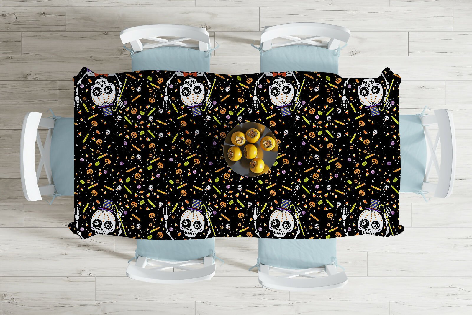 Halloween Tablecloth – Stain Resistant Fabric, Wrinkle-Free Table Cover for Dining Room or Kitchen Decor - Wear Sierra