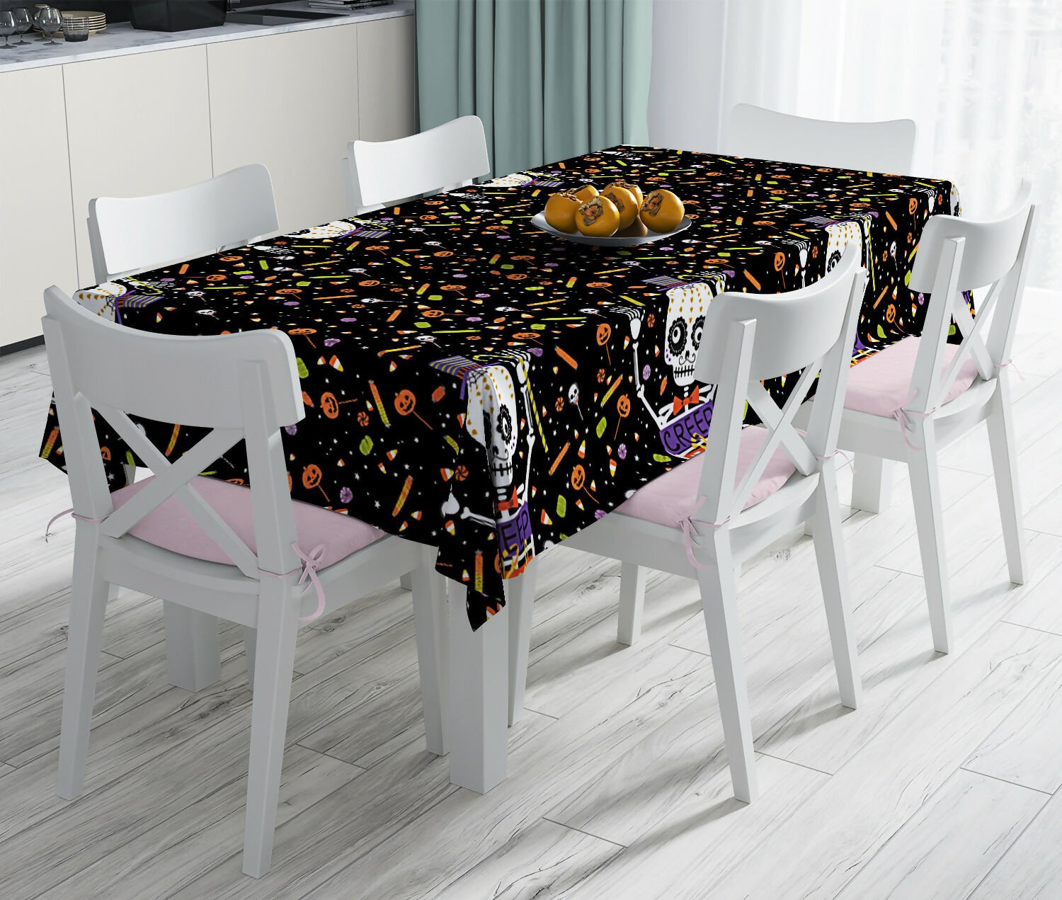 Halloween Tablecloth – Stain Resistant Fabric, Wrinkle-Free Table Cover for Dining Room or Kitchen Decor - Wear Sierra