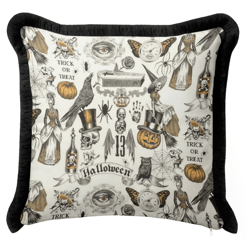 Halloween Themed Pillow Cover Set With Tassels – Holiday or Living Room Decoration - Wear Sierra