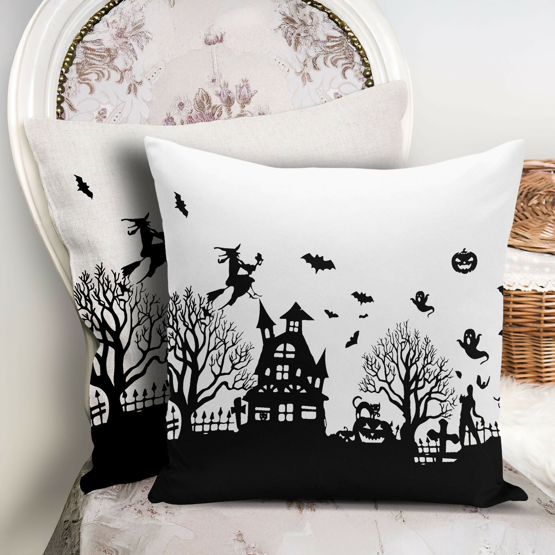 Halloween Themed Pillow Covers – Holiday Dining or Living Room Decoration - Wear Sierra