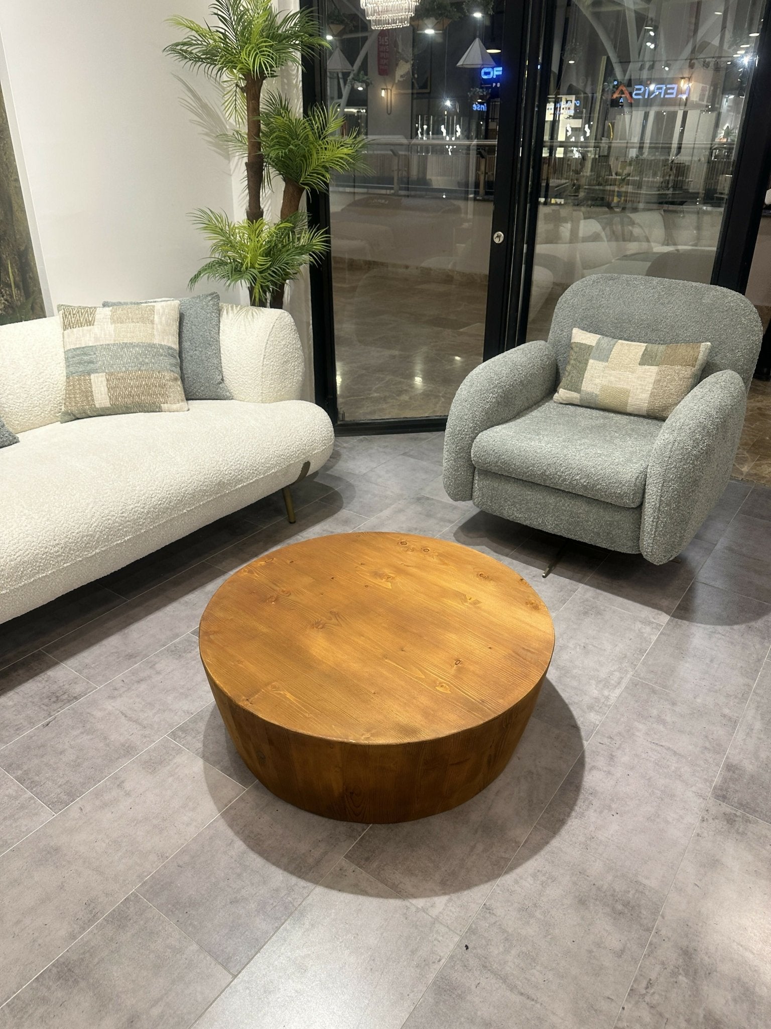 Handcrafted Solid Wood Round Coffee Table for Home or Office - Wear Sierra